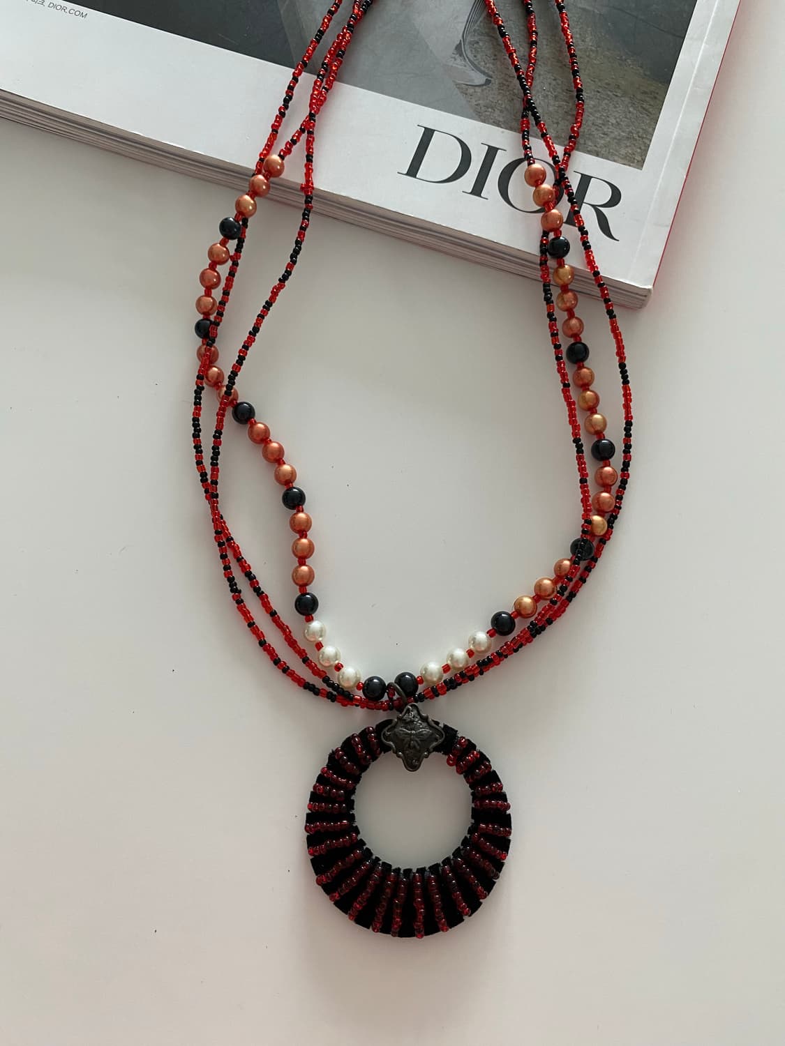 빈티지 나비 비드 목걸이 페어리 펑크 다크엔젤  상품이미지5