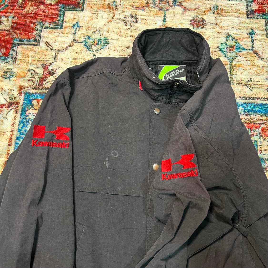 [XL] 가와사키 자수로고 바이커 자켓 상품이미지4