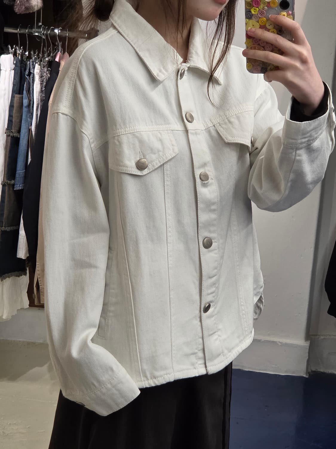 NIX 닉스 화이트 트러커 자켓 상품이미지3