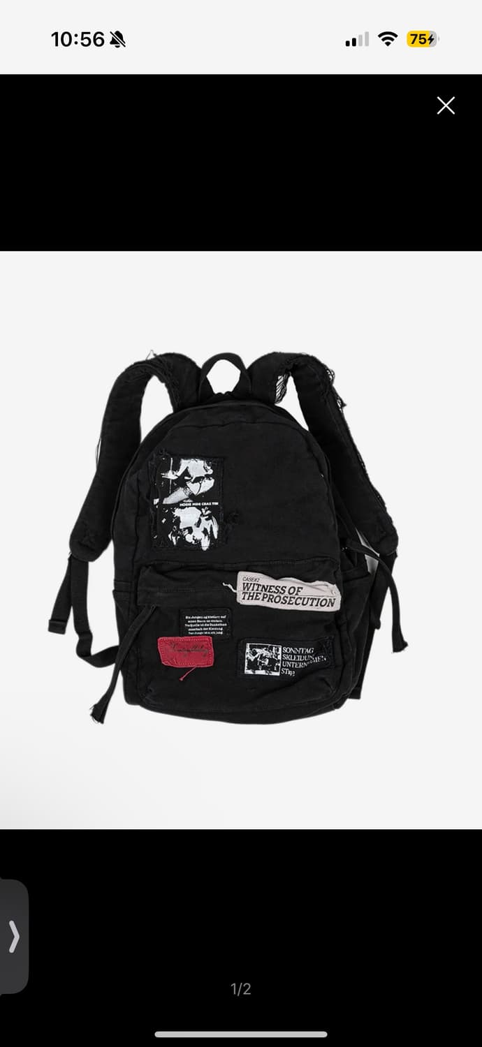 선데이오프클럽 패치 빈티지 블랙 백팩 상품이미지1