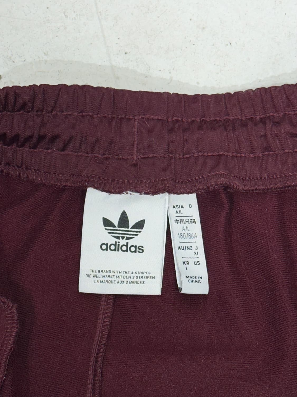 아디다스 대대장 버건디 와이드 블루 삼선 파이어버드 팬츠 추리닝 바지 L 상품이미지7