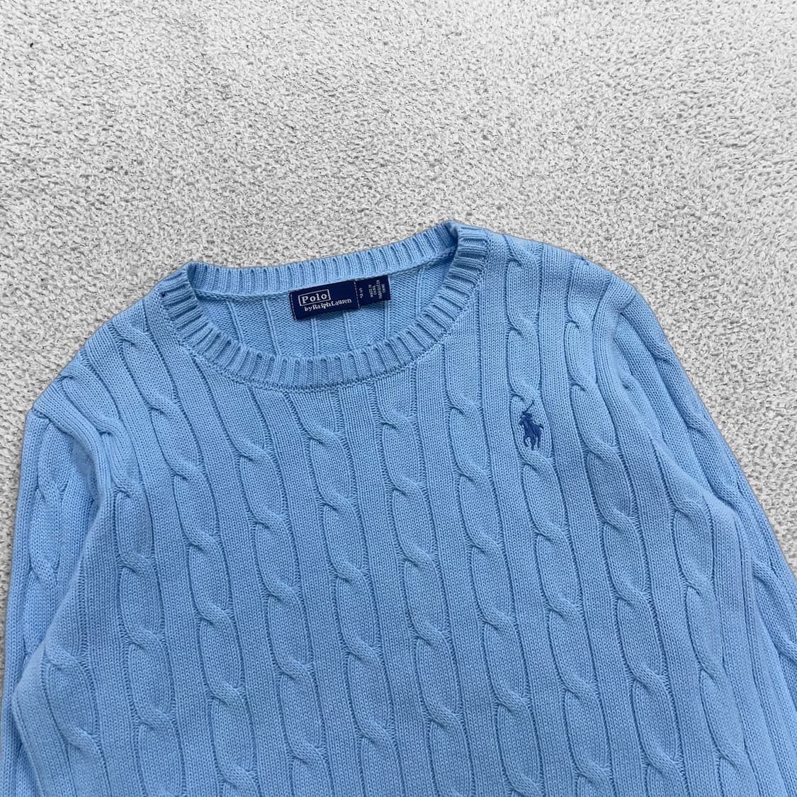 폴로 랄프로렌 포니 로고 케이블 니트 소라 상품이미지3