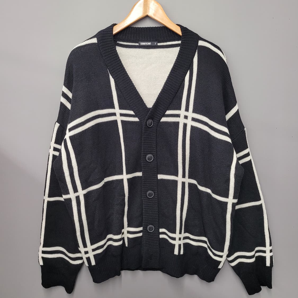 Significant 체크 오버핏 가디건 상품이미지1