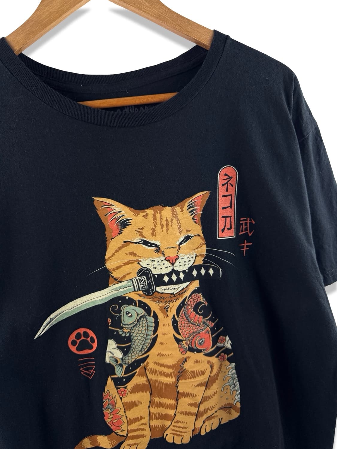 JPN 사무라이네코 오리엔탈 프린팅 티셔츠2281 상품이미지5
