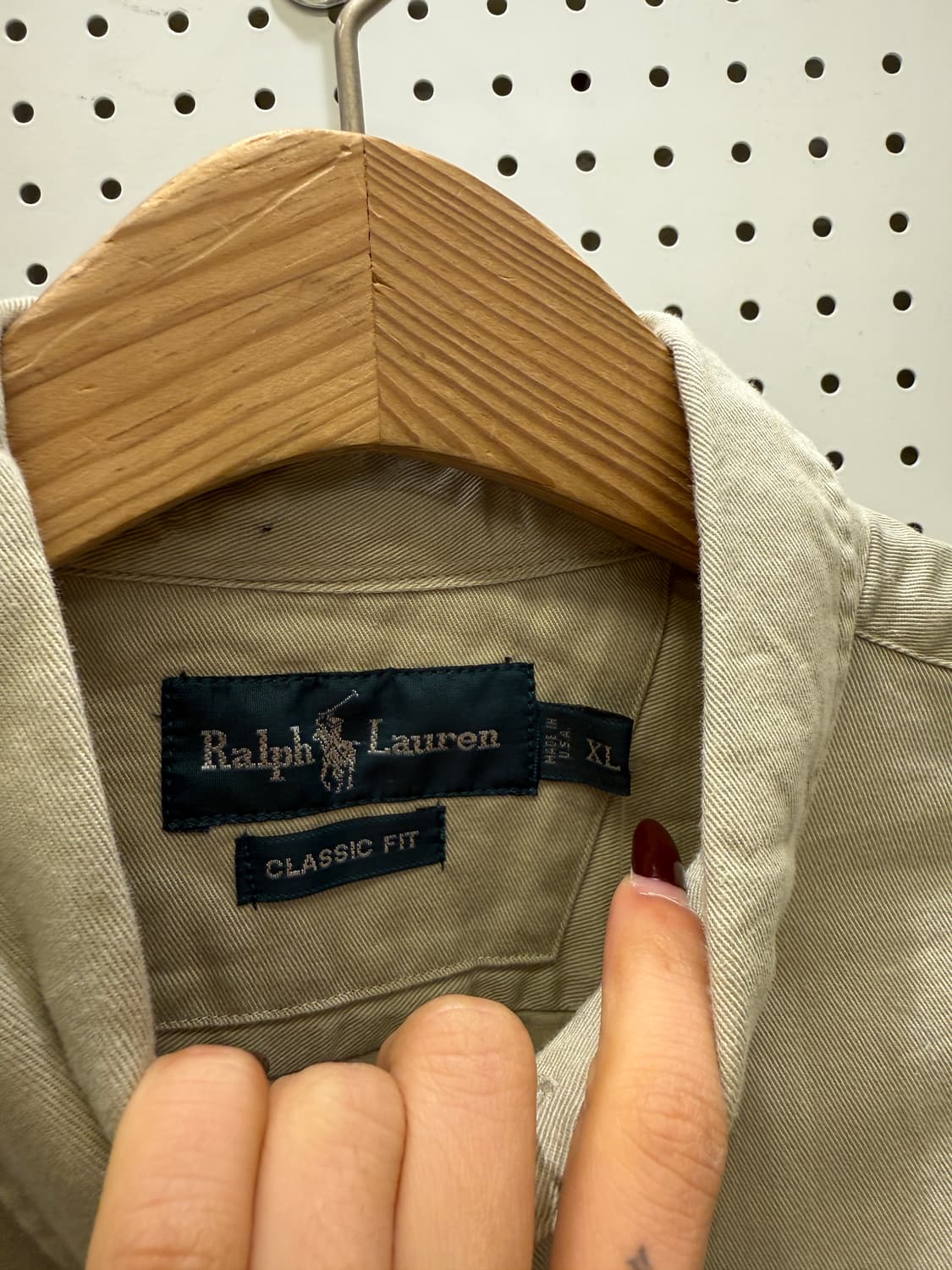 폴로 랄프로렌 클래식핏 베이지 버튼다운 셔츠 U1722 상품이미지5