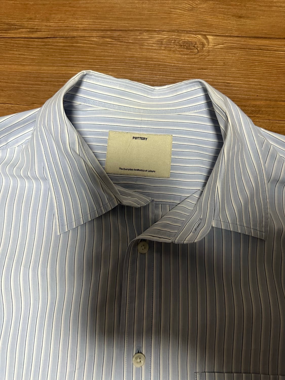 포터리 컴포트셔츠 sax stripe 삭스 스트라이프 3사이즈 판매합니다 상품이미지3