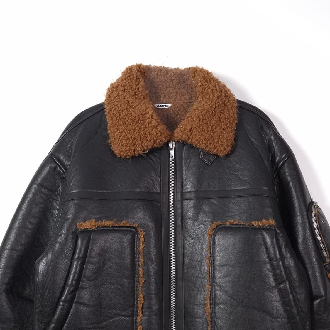 AONE 레더 시어링 무톤 무스탕 자켓 상품이미지2