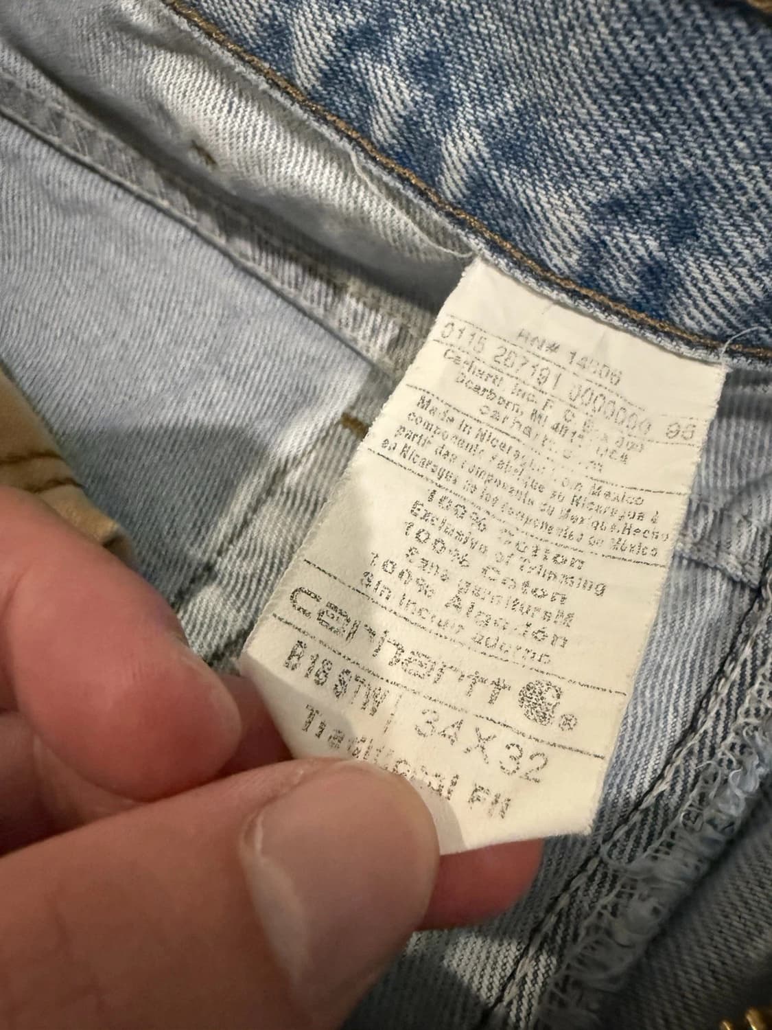 칼하트 워시드 데님 팬츠 연청 릴렉스드 핏 상품이미지3