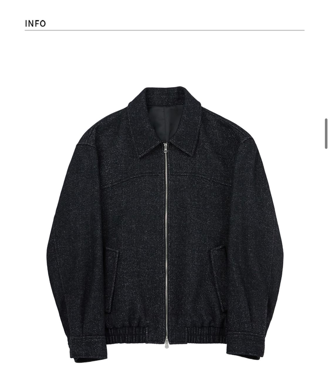 (새상품)(L) 드로우핏 헤링본 카라 집업 블루종 자켓 [NAVY] 상품이미지8