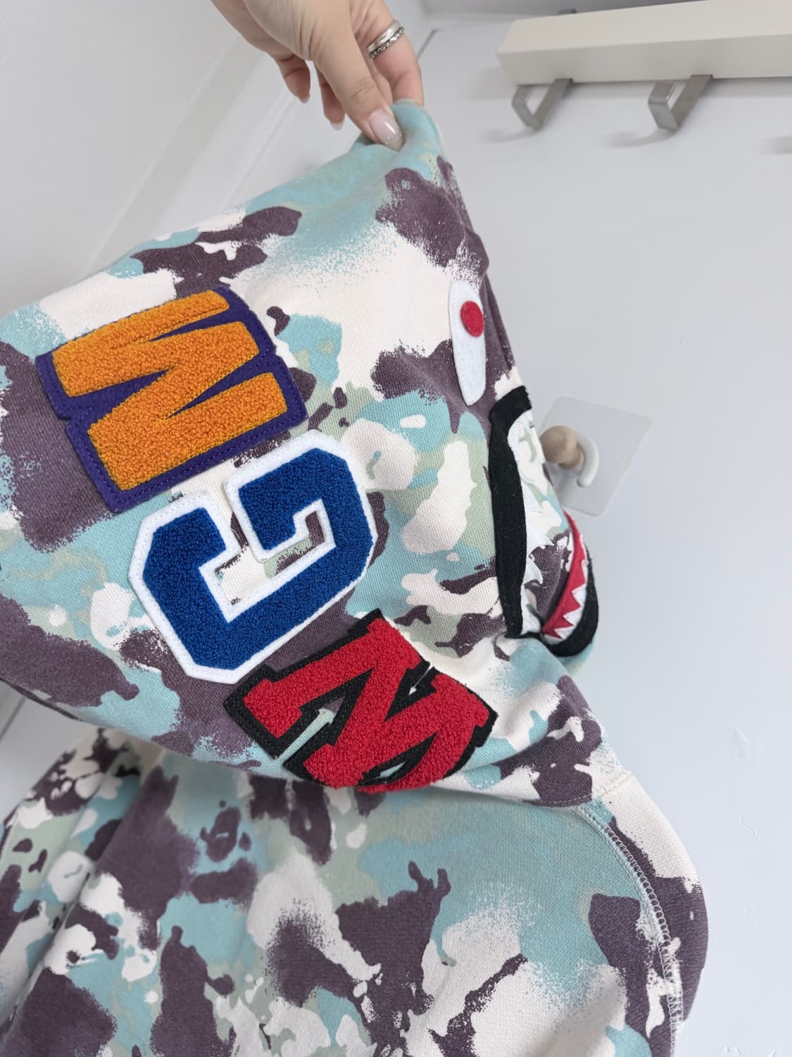 BAPE 베이프 맵 카모 샤크 릴렉스드 핏 풀 집 후드 멀티 상품이미지7