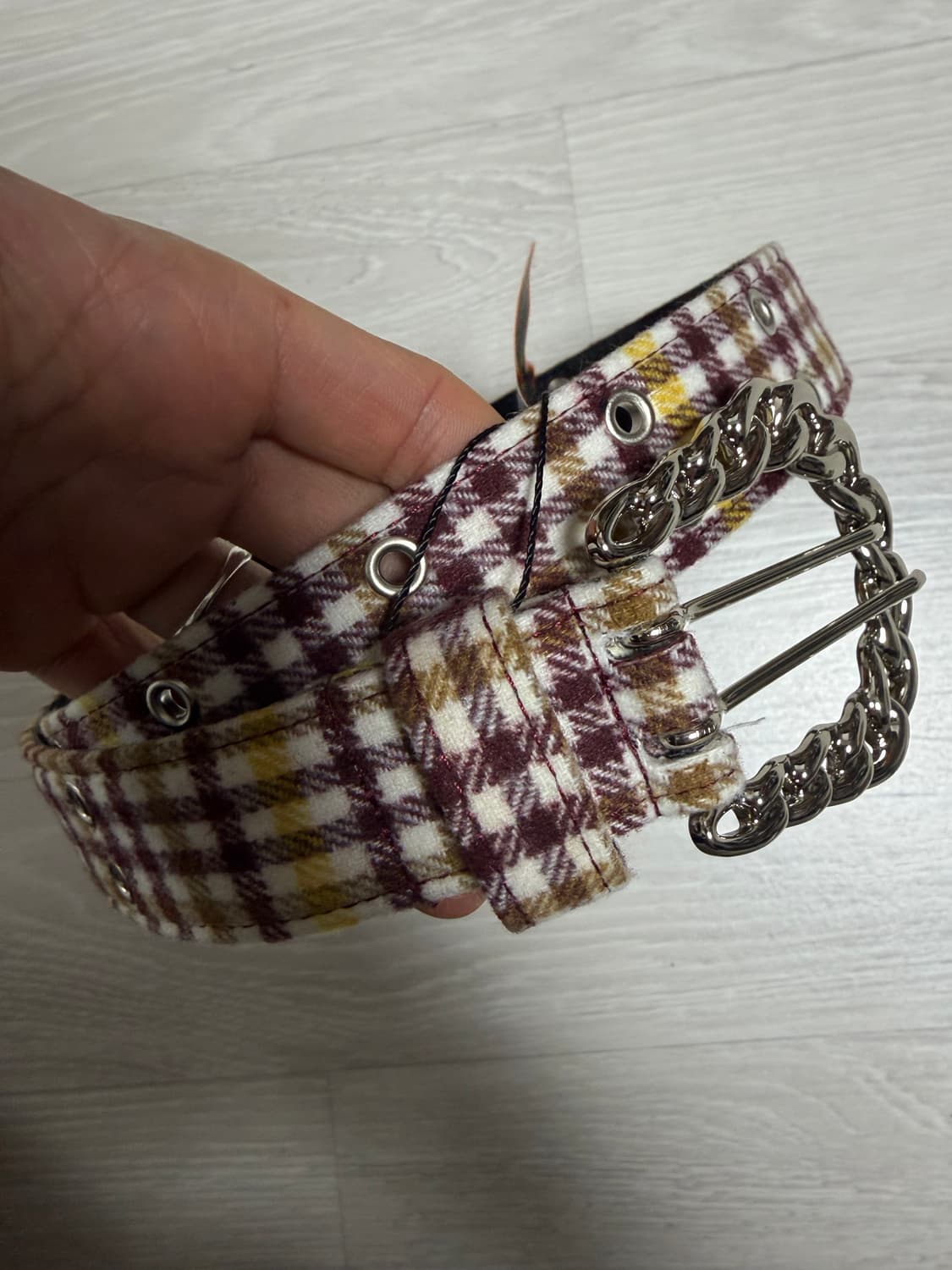 (새상품) AFB 빈티지 체크 벨트 S 상품이미지2