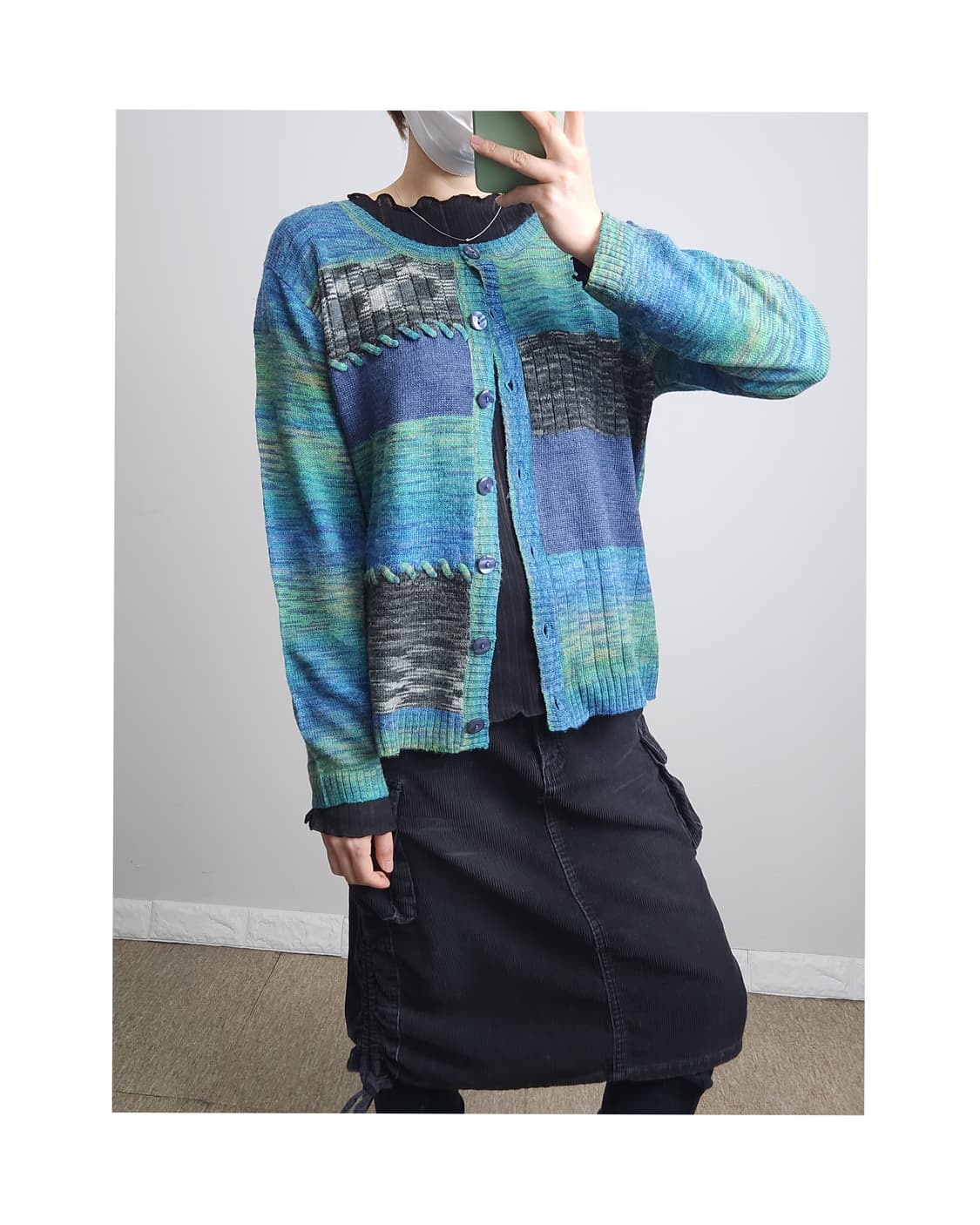 패턴 스티치 가디건 상품이미지1