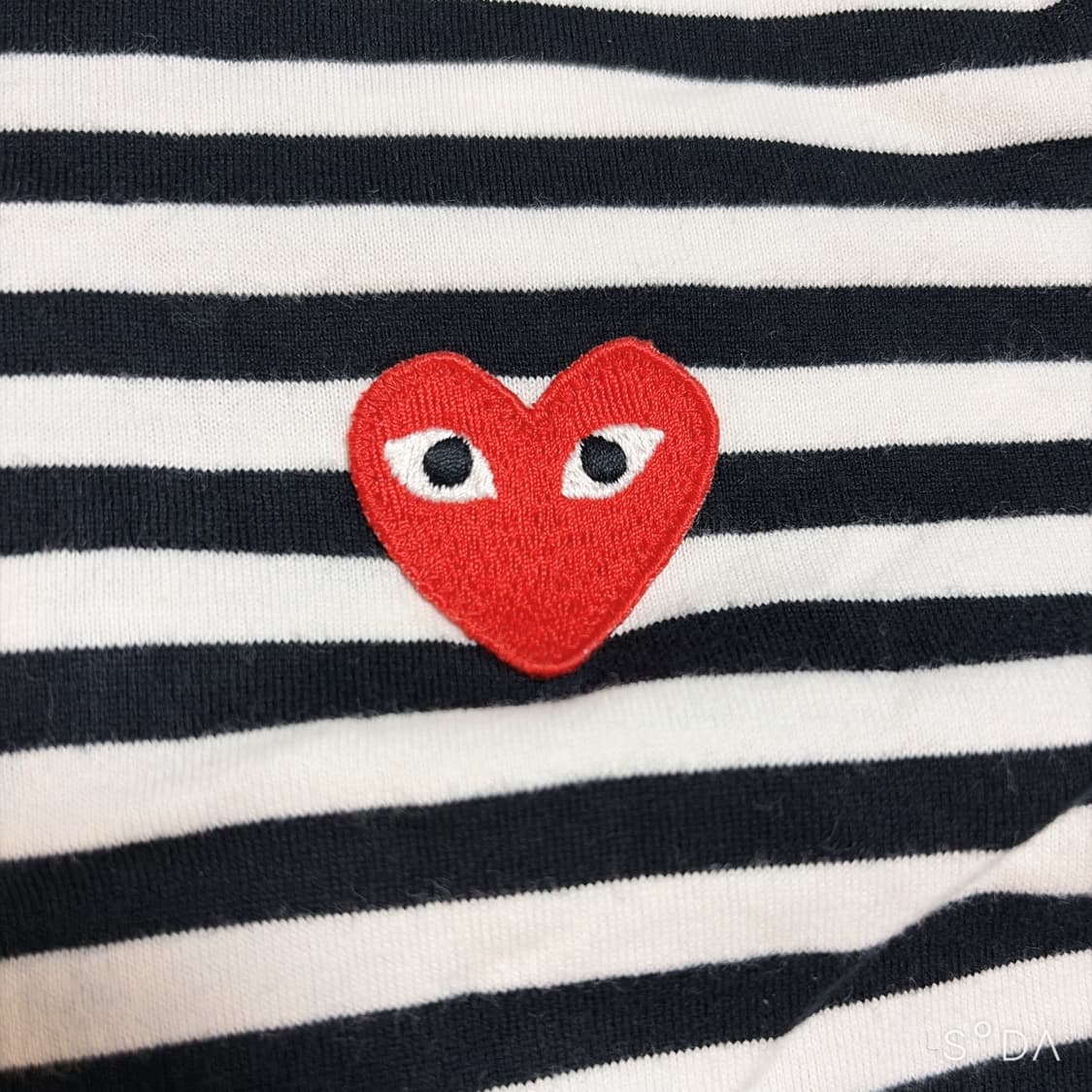 꼼데가르송 하트로고 스트라이프 긴팔티 상품이미지2