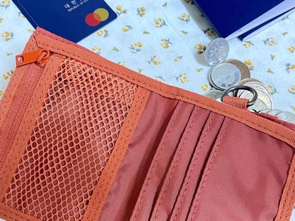 무지 무인양품 폴리에스테르 오렌지색 여행용 지갑 상품이미지2