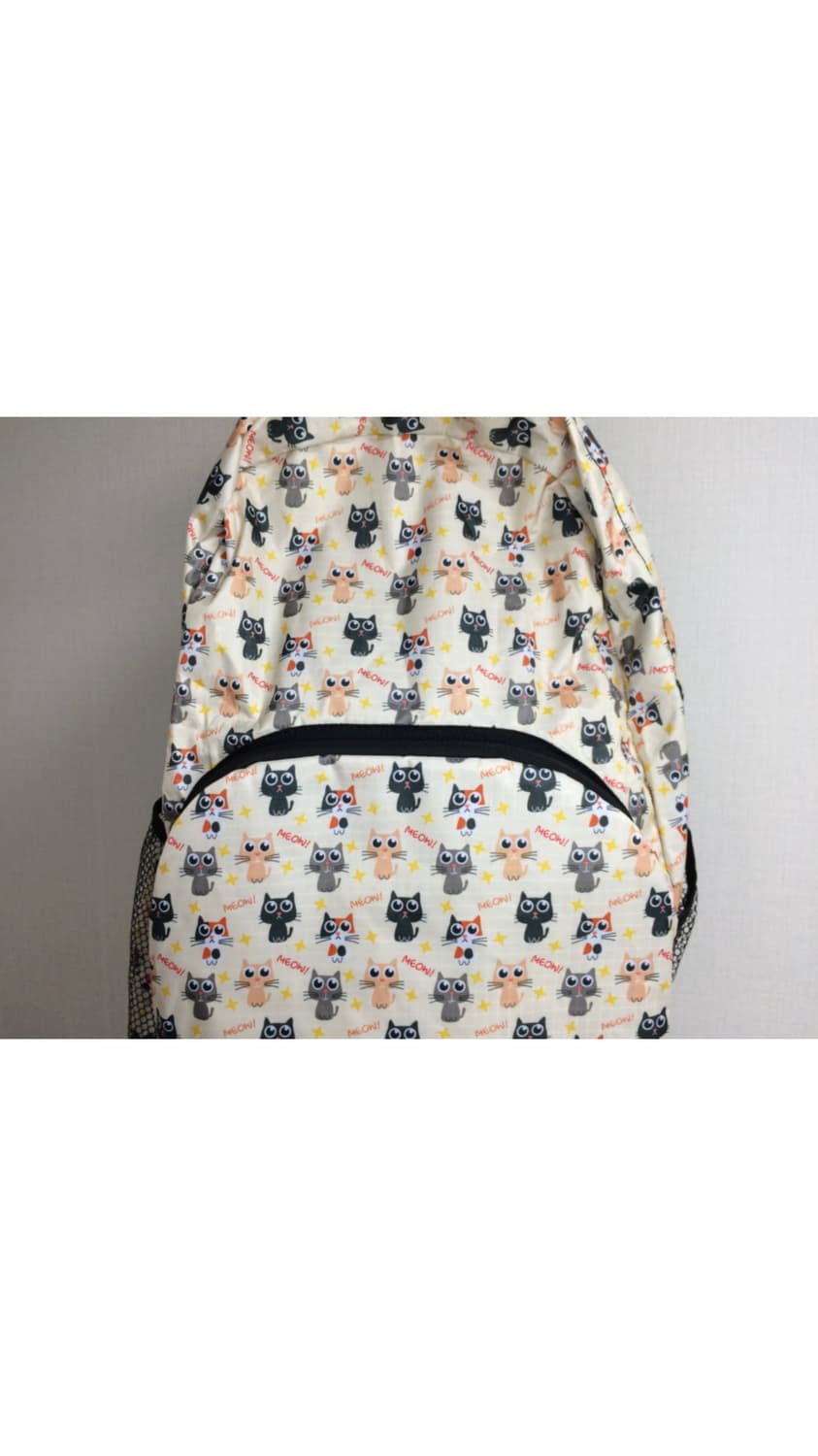 빈티지 고양이 패턴 경량 백팩 상품이미지2