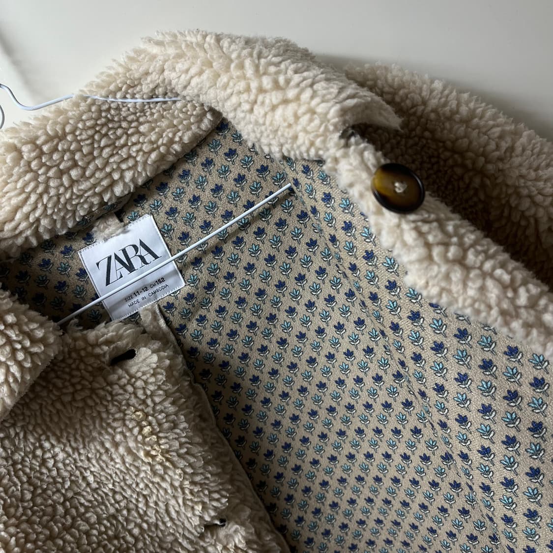 ZARA 뽀글이 플리스 버튼 자켓 11-12/152CM 상품이미지4