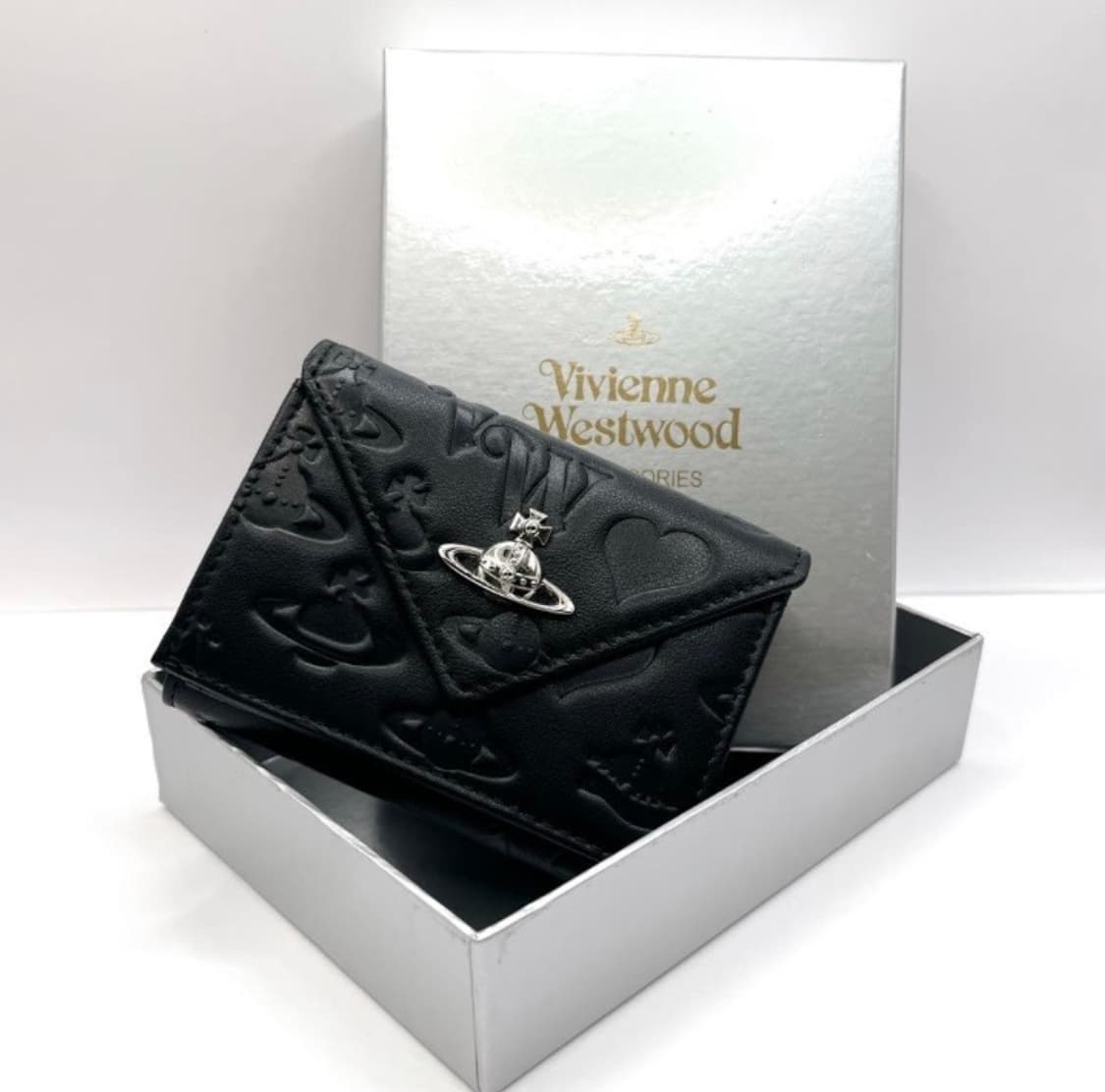 비비안웨스트우드 빈티지 블랙 은장 반지갑 상품이미지1