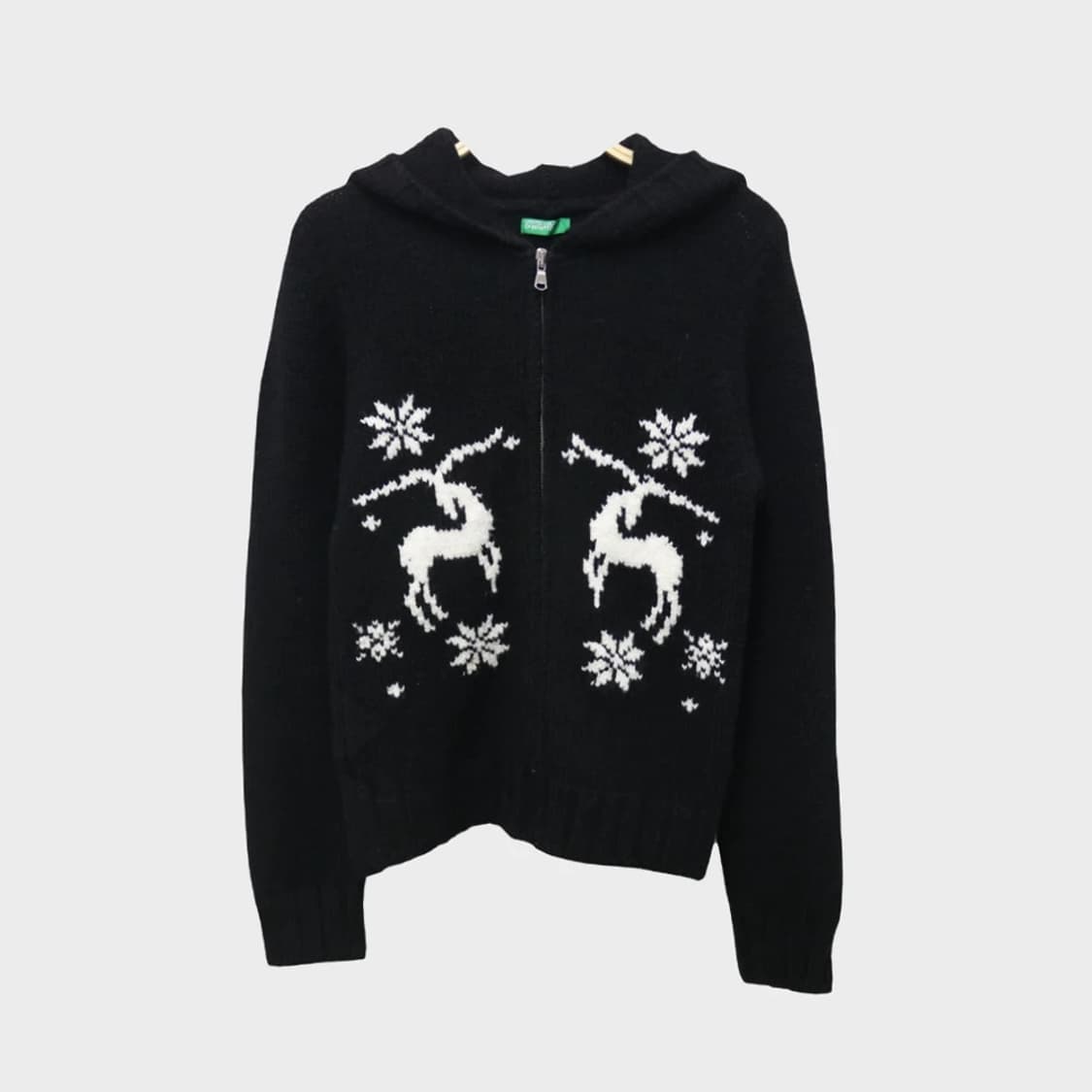 베네통 노르딕 울 혼방 니트 후드 집업 60590 상품이미지1