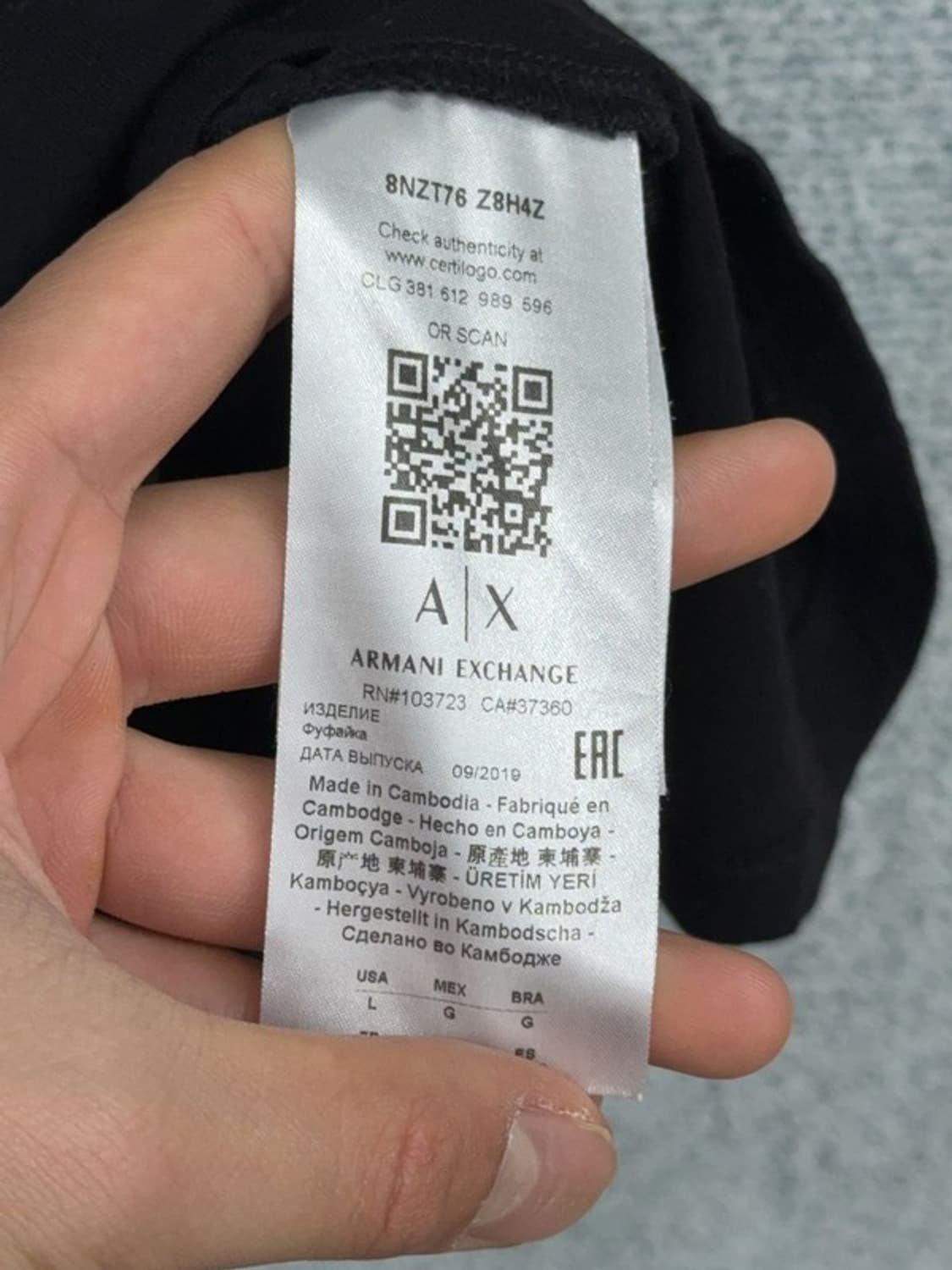 알마니익스체인지 프린팅 블랙 반팔티 L 상품이미지6