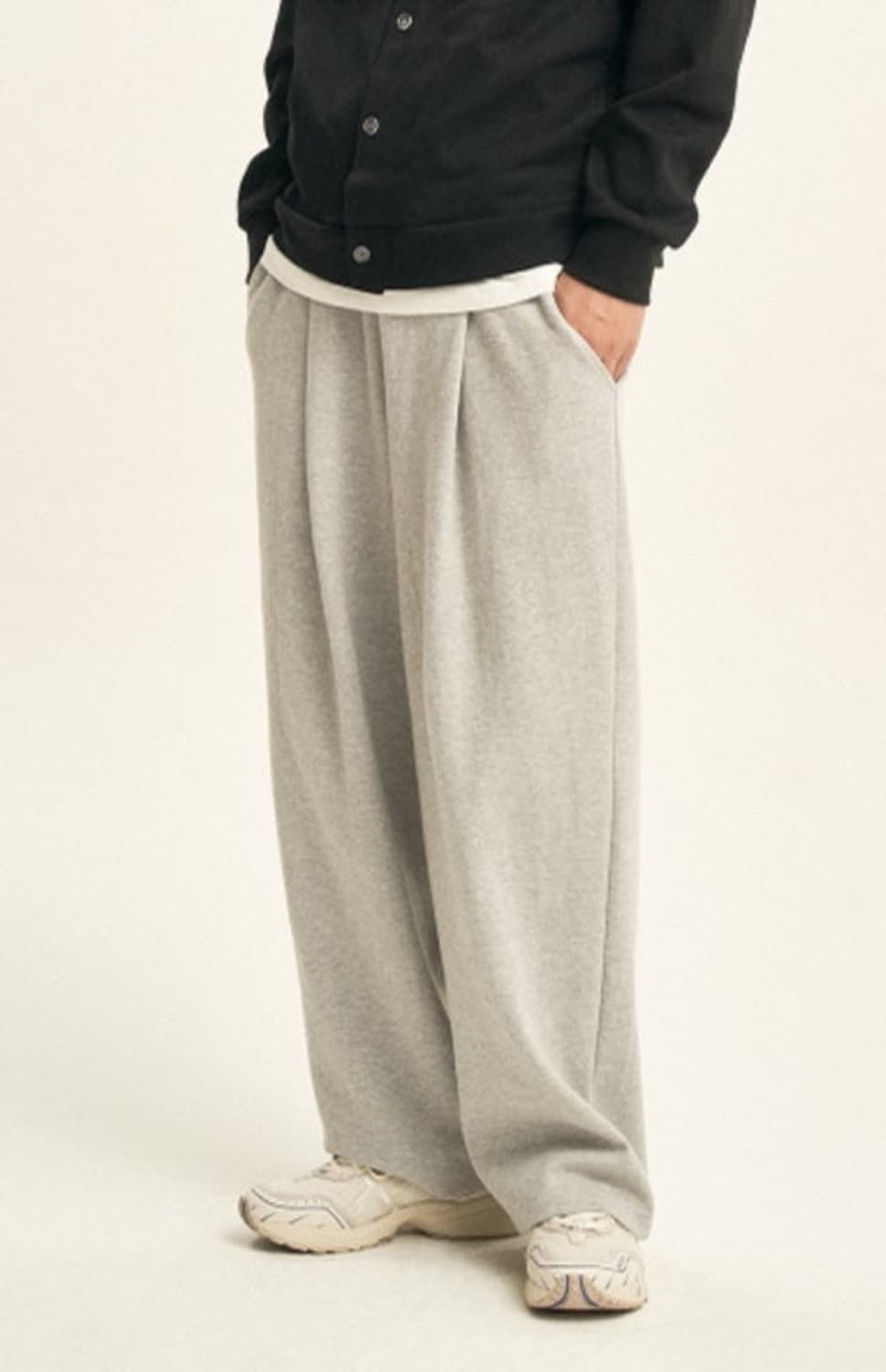 xero제로 핀턱 와이드 트레이닝팬츠M 상품이미지5