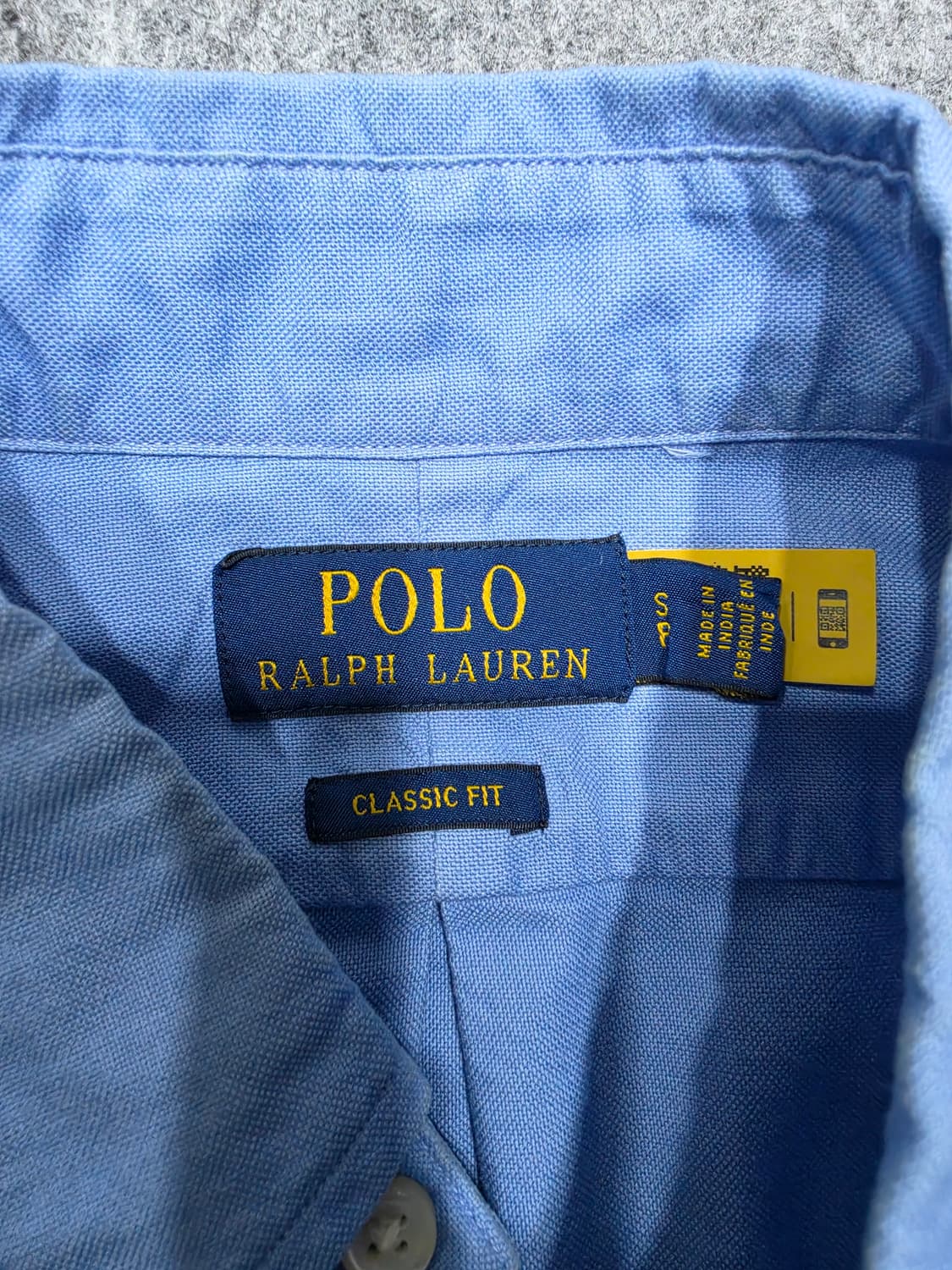 폴로 랄프로렌 클래식핏 옐로우 포니 큐알택 셔츠 S 상품이미지8