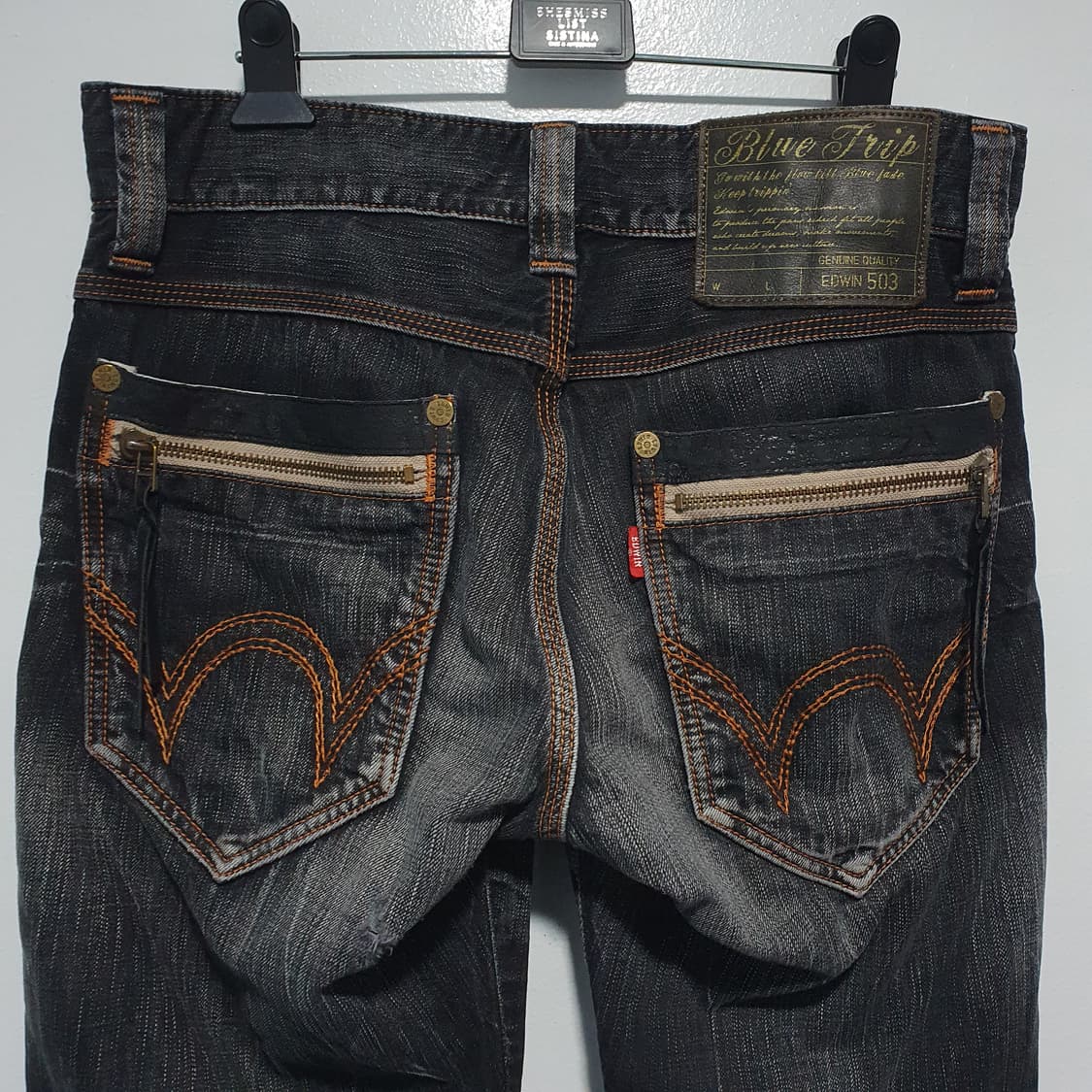 에드윈 웨스턴 흑청 데님 팬츠 Blue Trip 도밍고 세미 플레어 진 상품이미지8