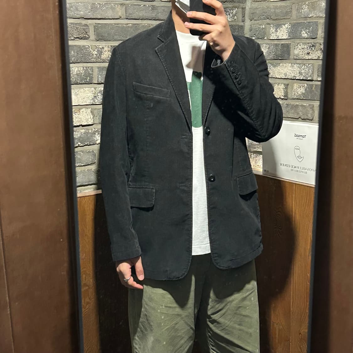 M) DKNY JEANS 블랙 코듀로이 자켓 상품이미지8