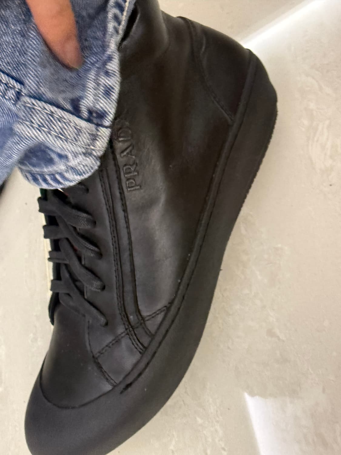 프라다 스포츠 레더 하이탑 스니커즈 상품이미지3