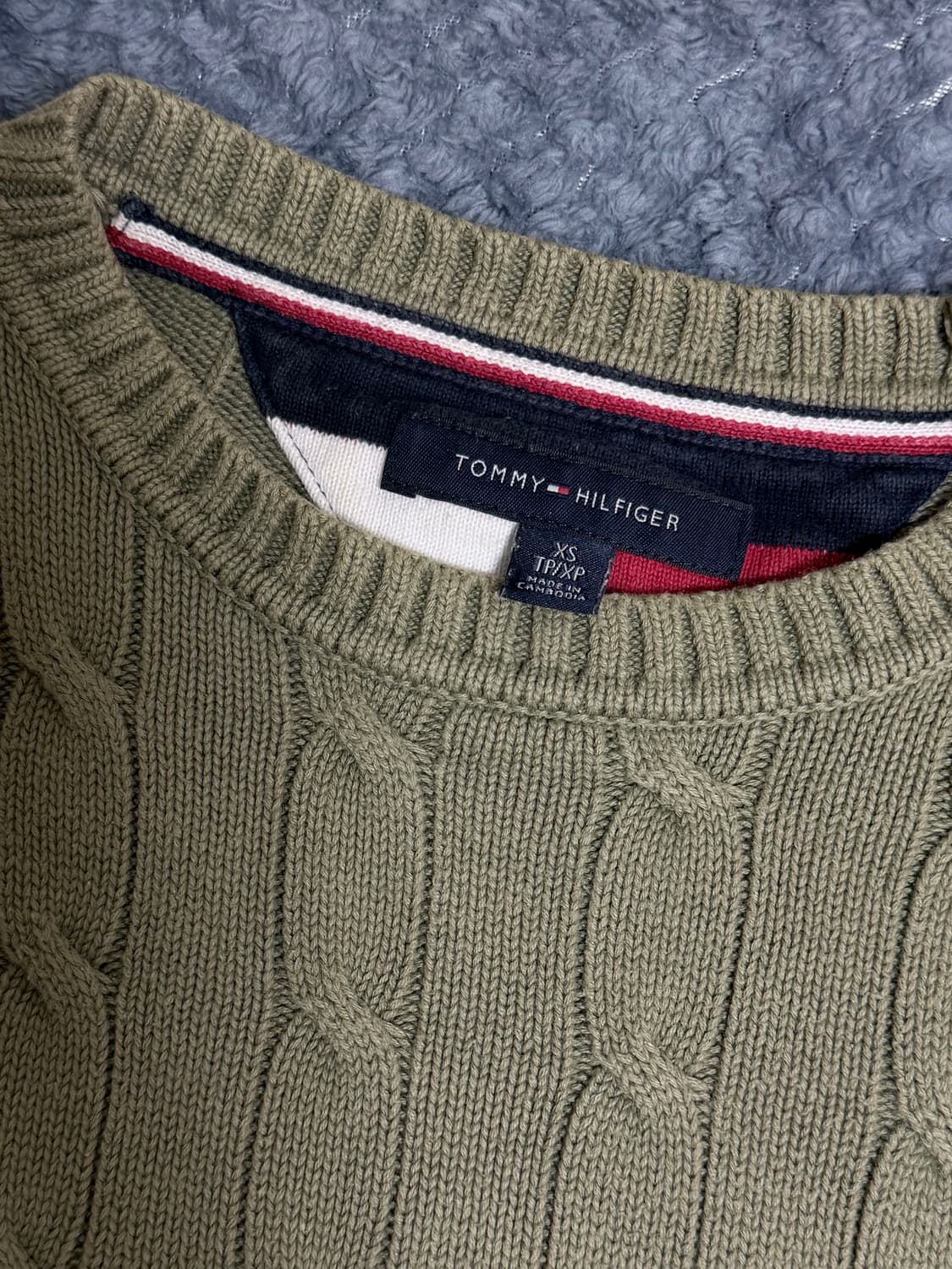타미힐피거 꽈배기 니트(카키) 상품이미지3