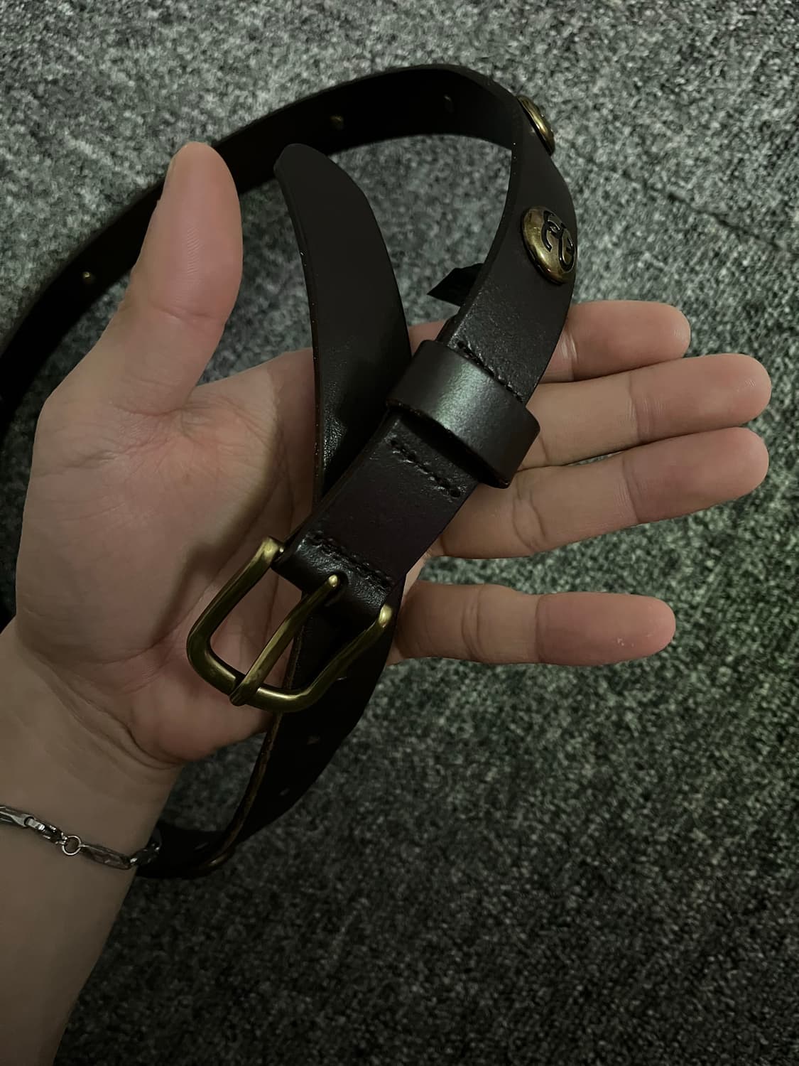 스투시 SS-LINK STUDDED 벨트 브라운 S/M사이즈 상품이미지3