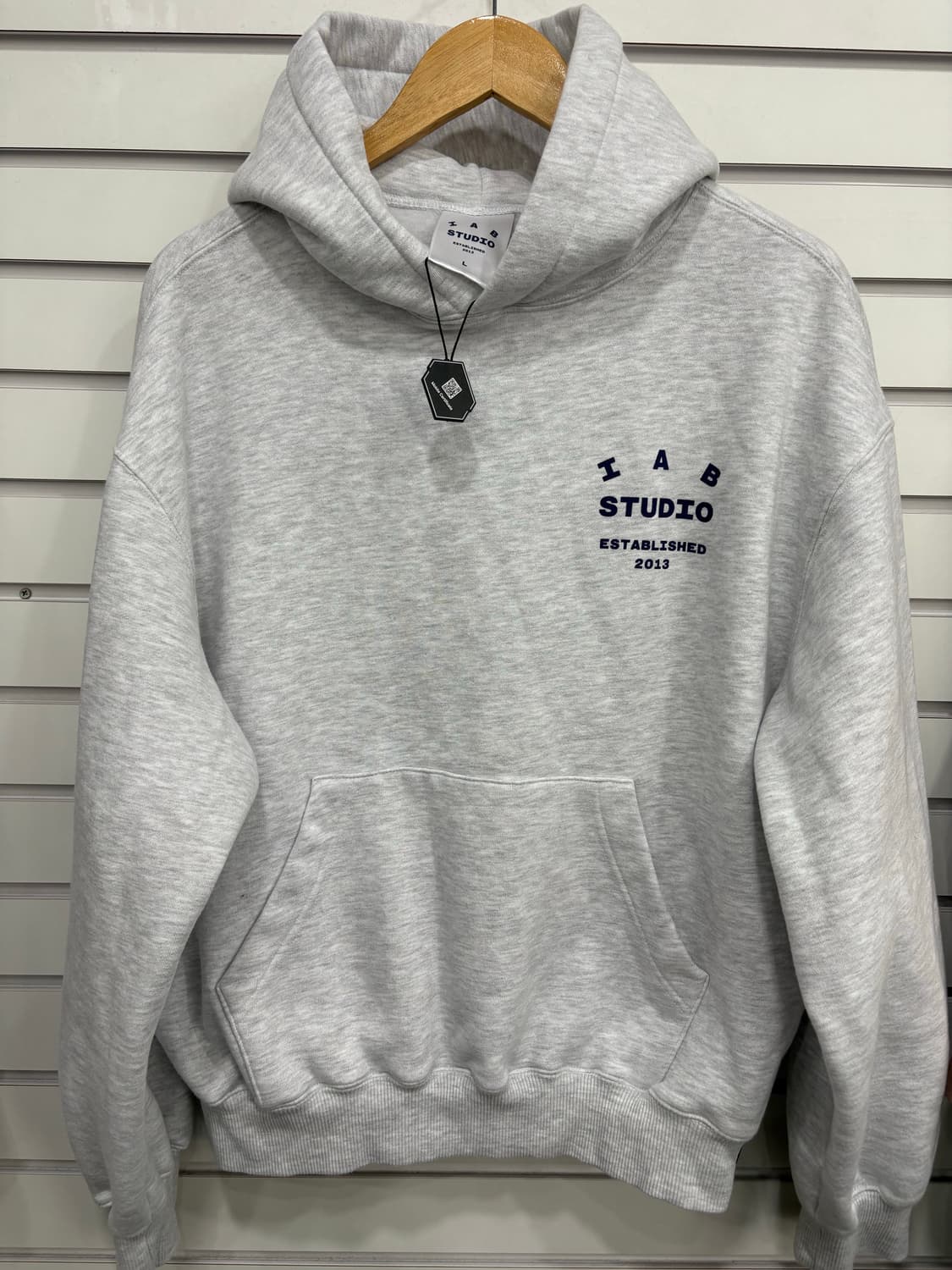정품 아이앱 스튜디오 후드티 라이트 그레이 L 상품이미지4