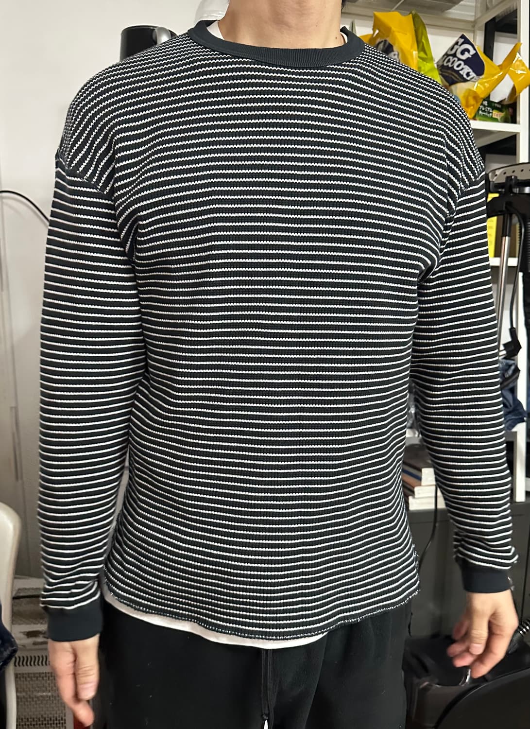 빔즈 와플 스트라이프 티셔츠 s사이즈 상품이미지1