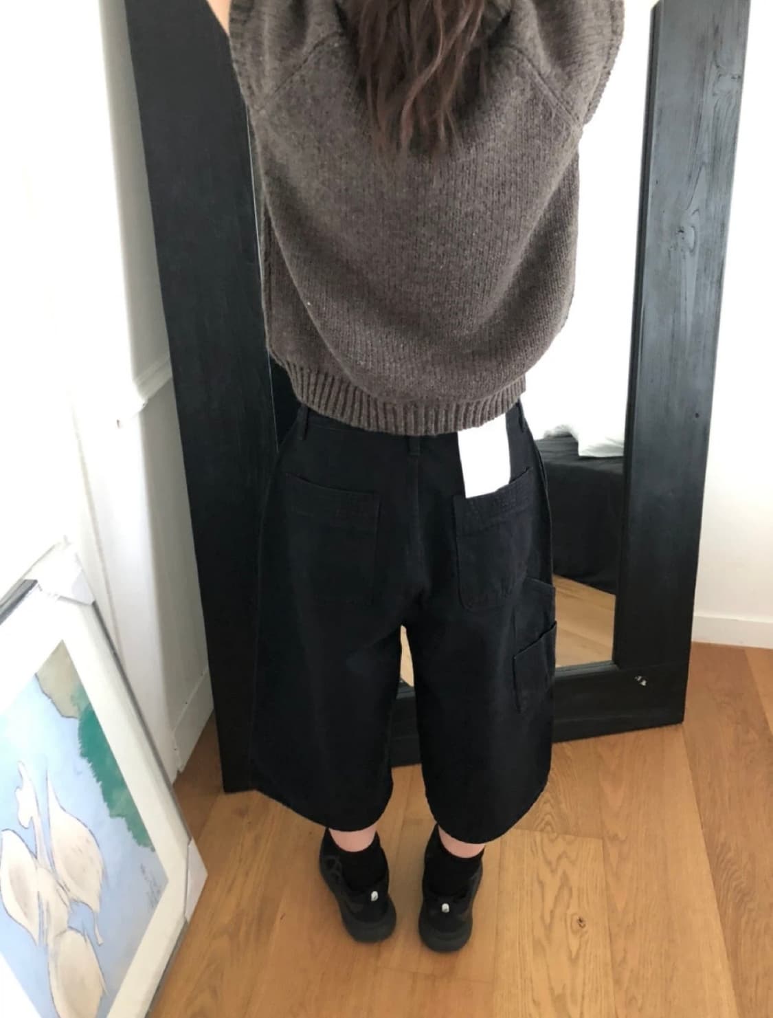 미닝아웃 클락 버뮤다 팬츠 블랙 상품이미지1