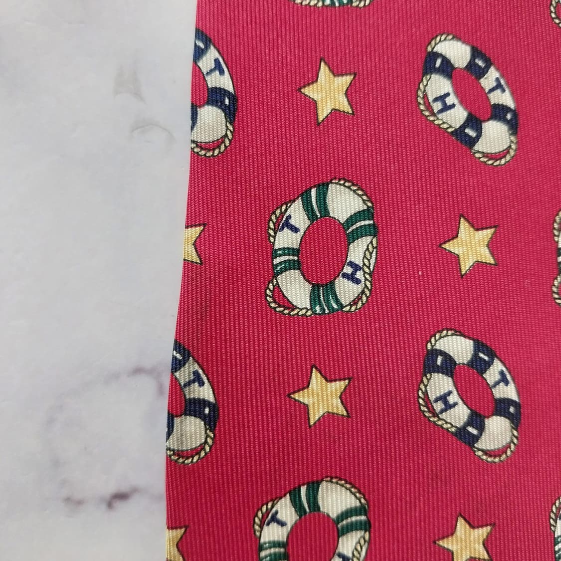 타미 힐피거 실크 라이프링 모티브 넥타이 10.1cm A등급 K2156
 상품이미지10