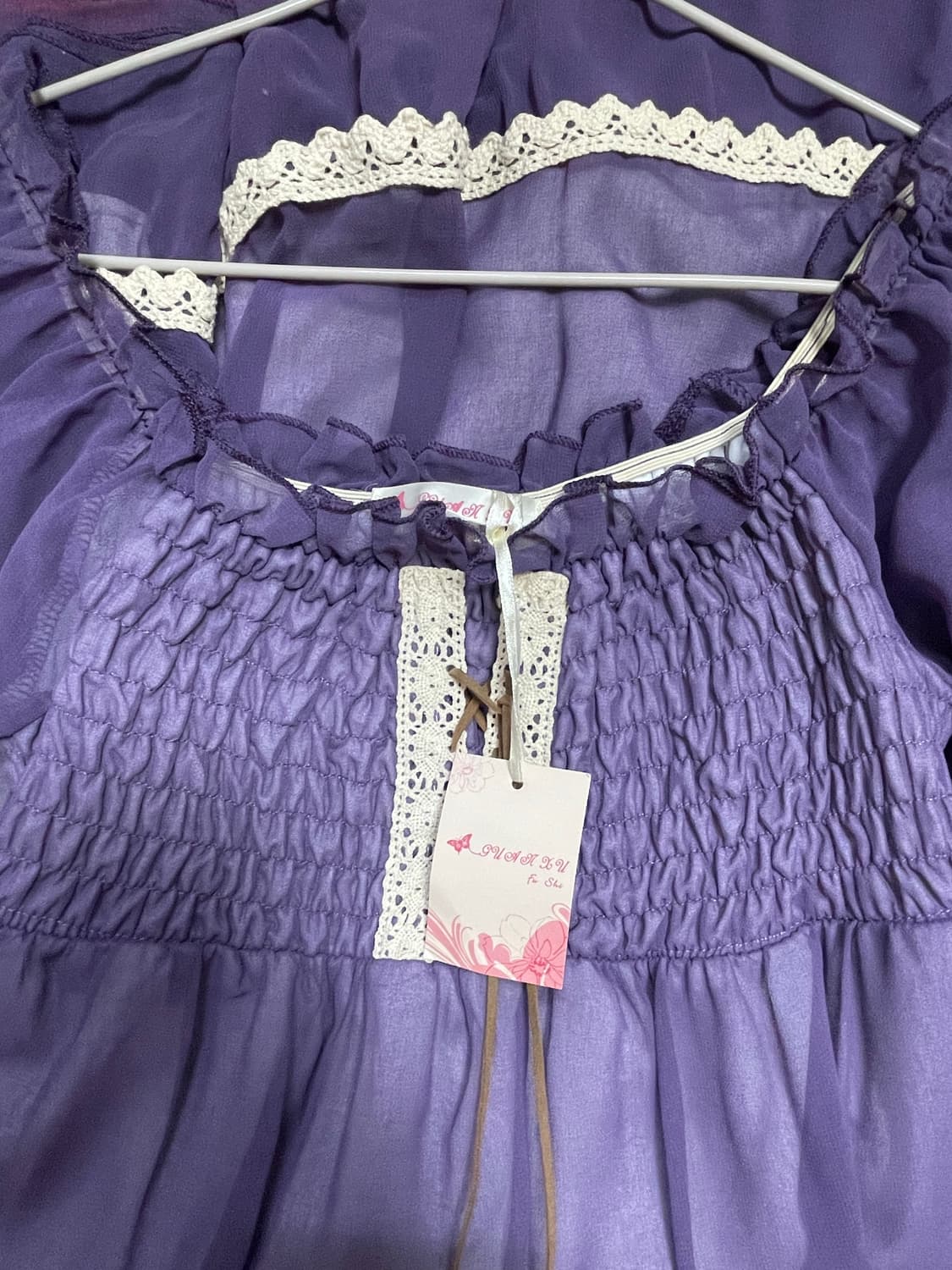 빈티지 퍼플 블라우스 데드스탁 미사용 상품이미지4