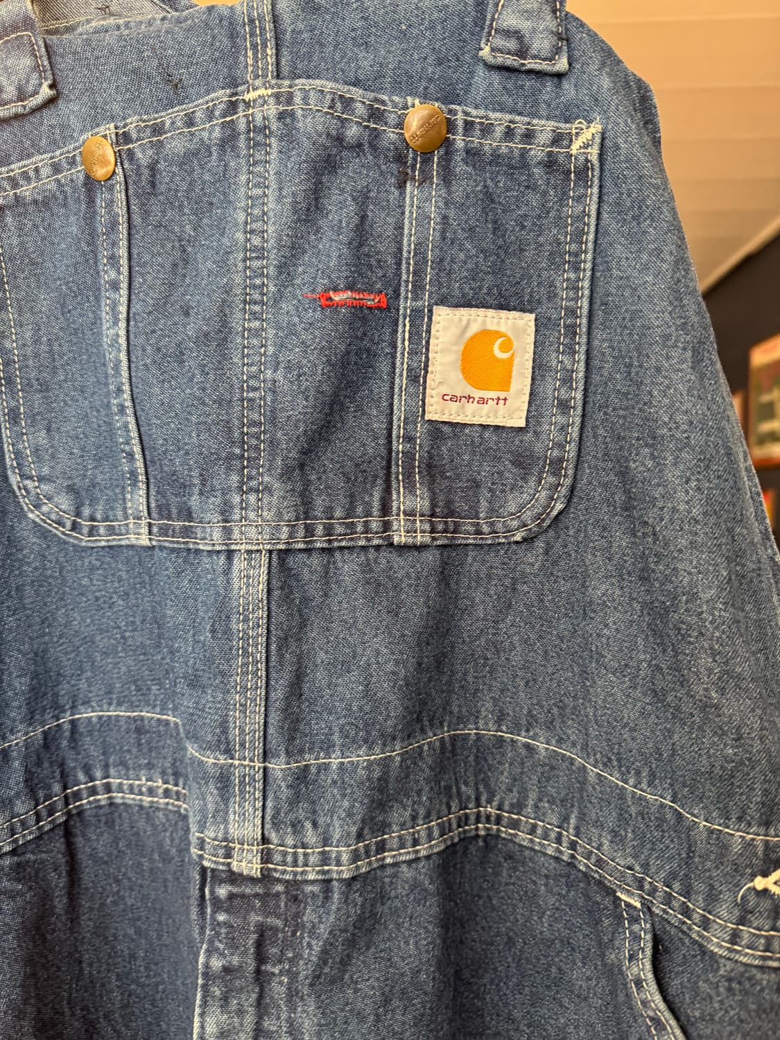 칼하트 오버롤 멜빵 데님 40x32 상품이미지4