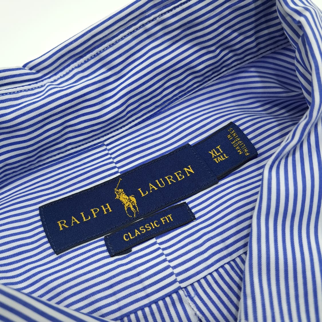 CN834 XLT 폴로 랄프로렌 블루 핀스트라이프 긴팔 셔츠 남방 상품이미지4