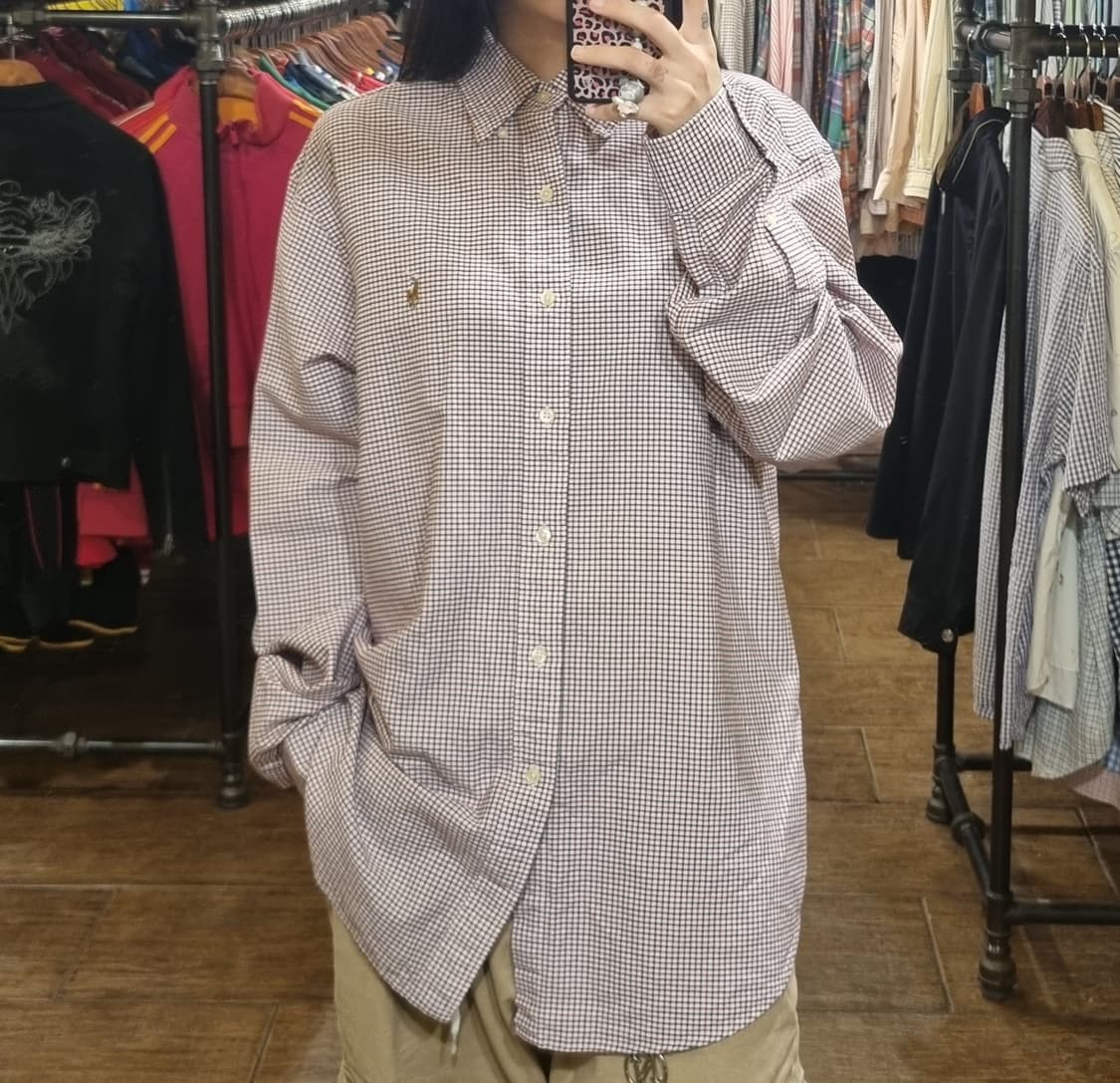 [Hi] polo 폴로 긴팔 체크셔츠 블루/레드 상품이미지1