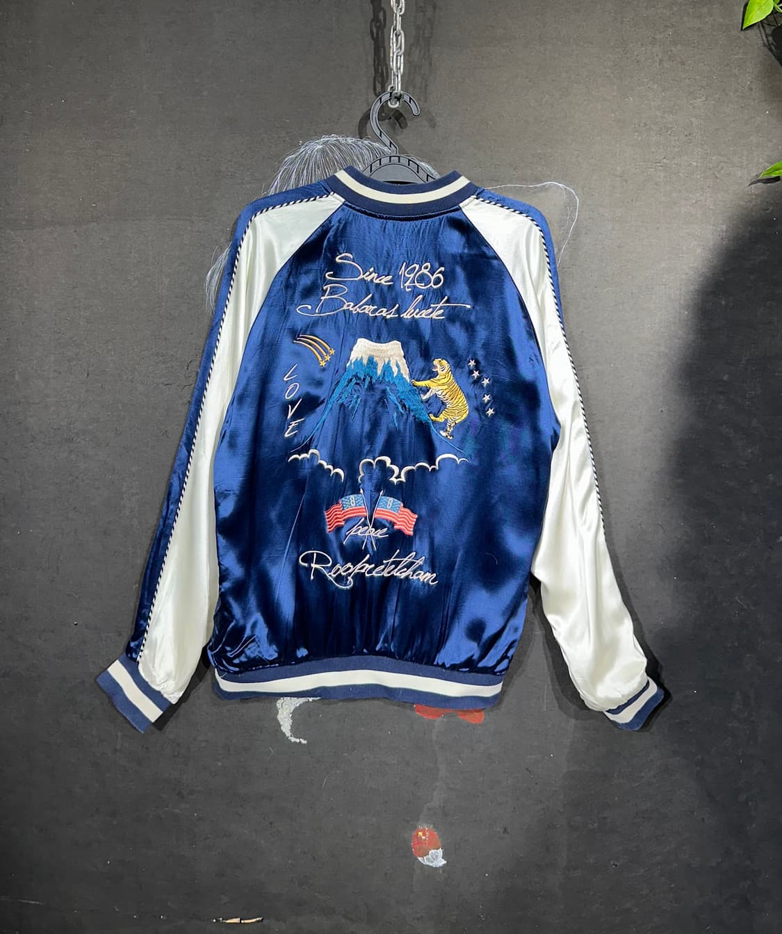 빈티지 Babaras 네이비 자수 스카잔 M 상품이미지6