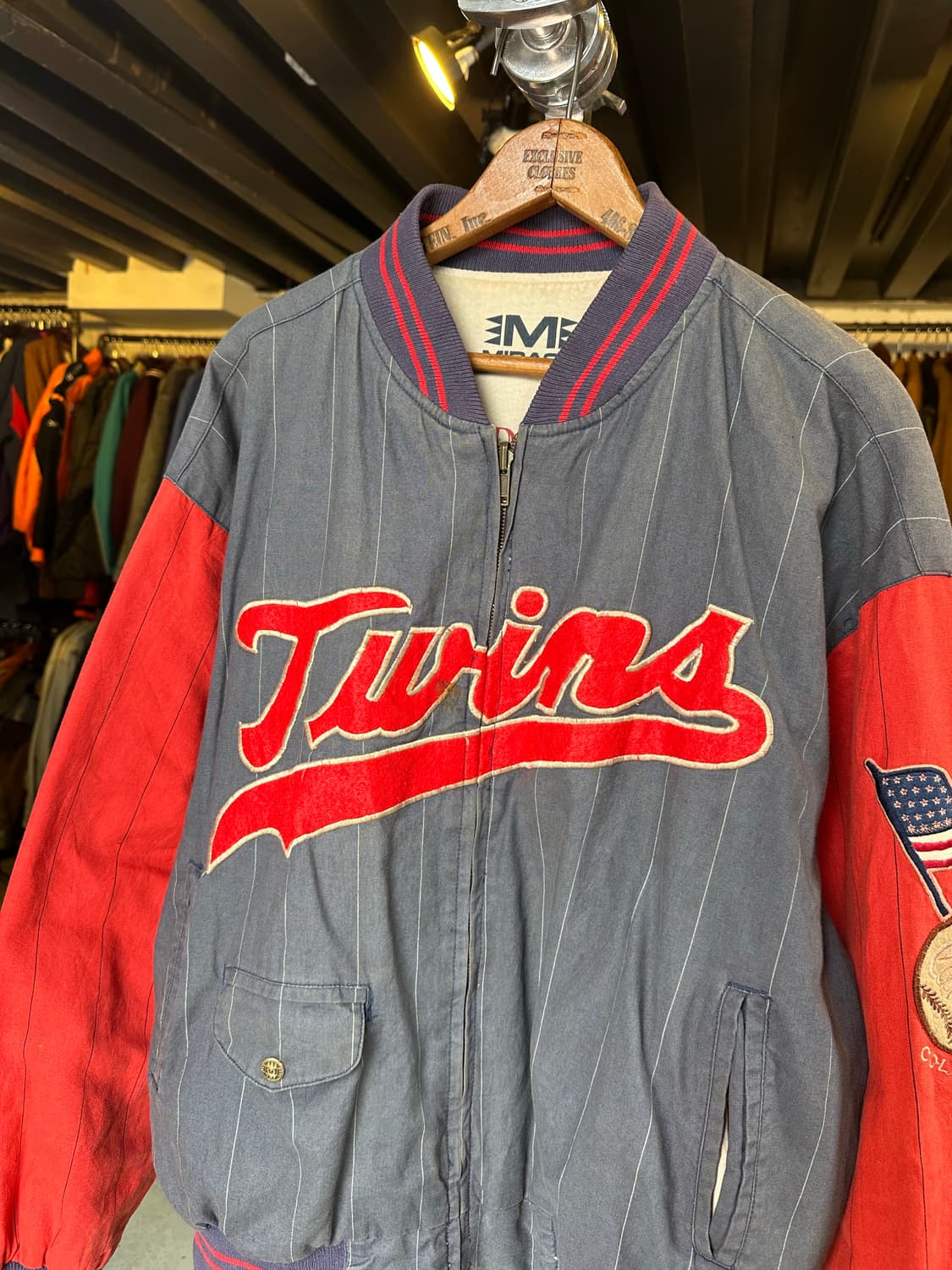 90s Mirage MLB 미네소타 트윈스 린넨 베이스볼 자켓 1991 상품이미지4