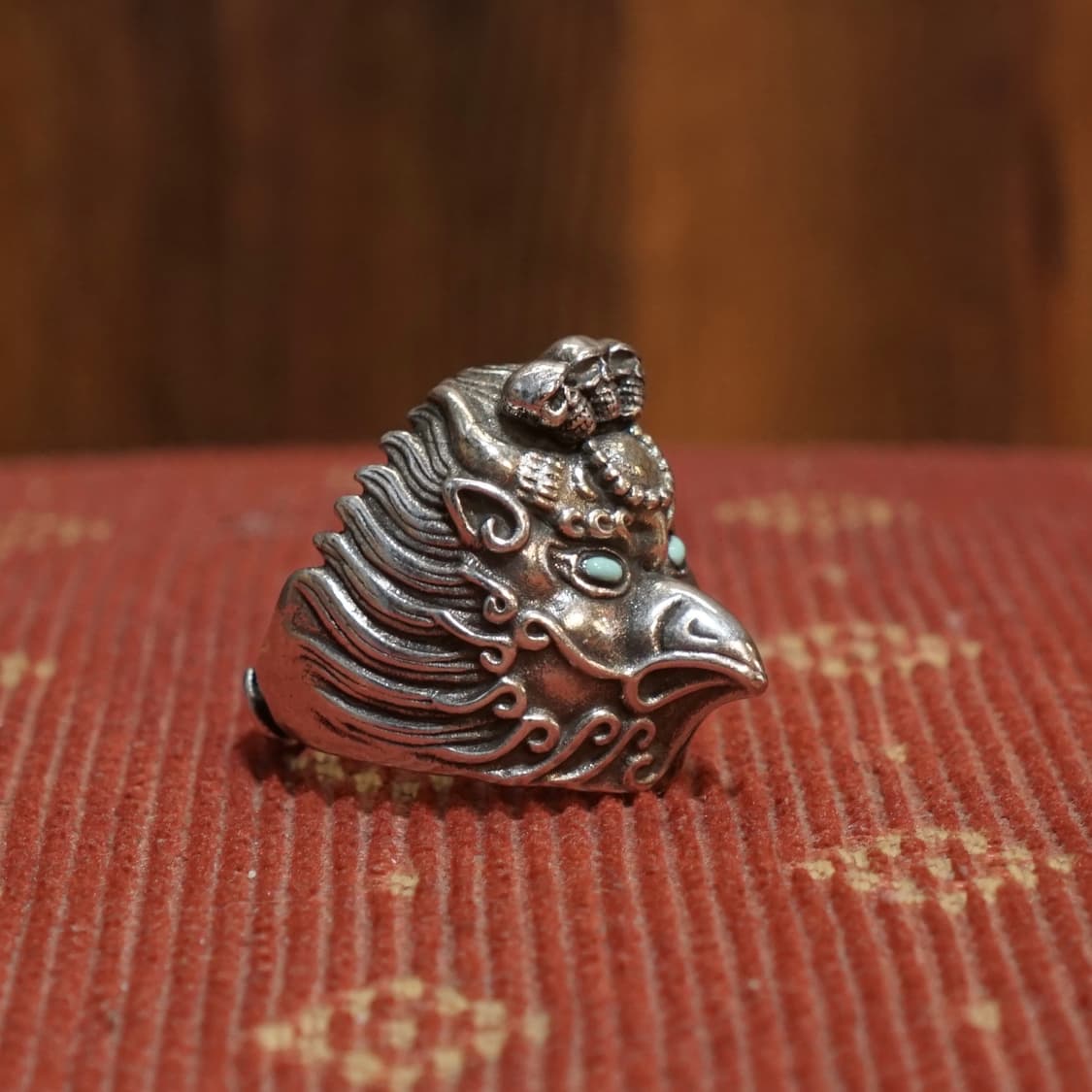 실버 925 스컬 디테일 반지 상품이미지3