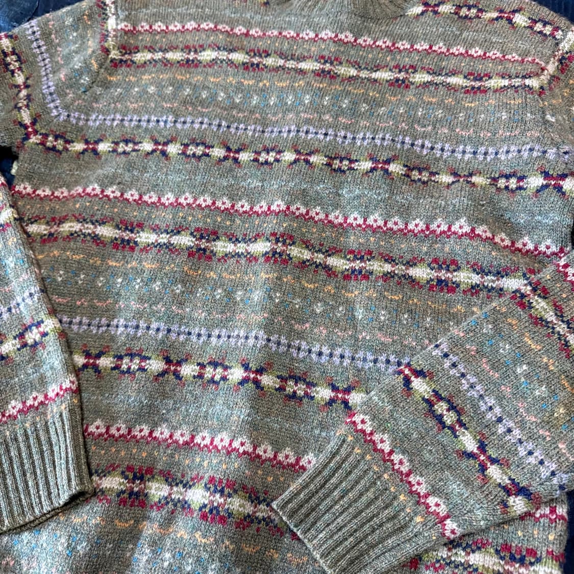 90‘s 빈티지 페어아일 울 니트 100 상품이미지3