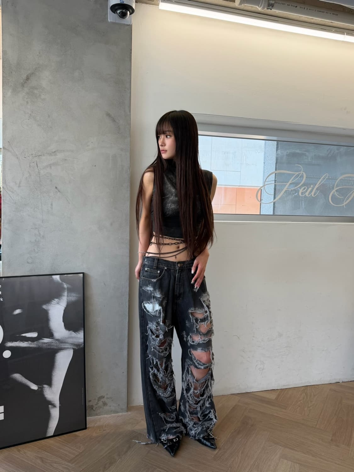 reworked black wash damage denim  상품이미지2