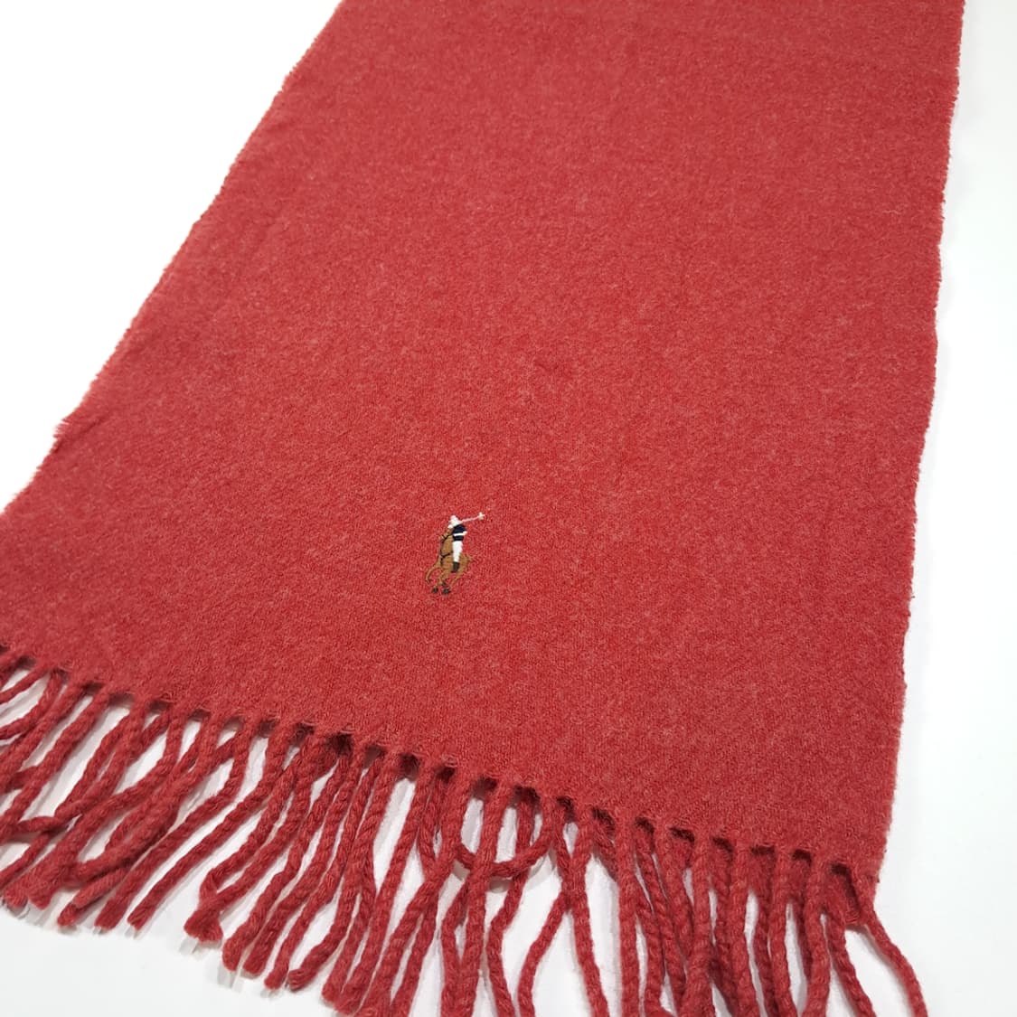 MX609 폴로 90s 이태리판 램스울 포니자수 레드 머플러 목도리 상품이미지6