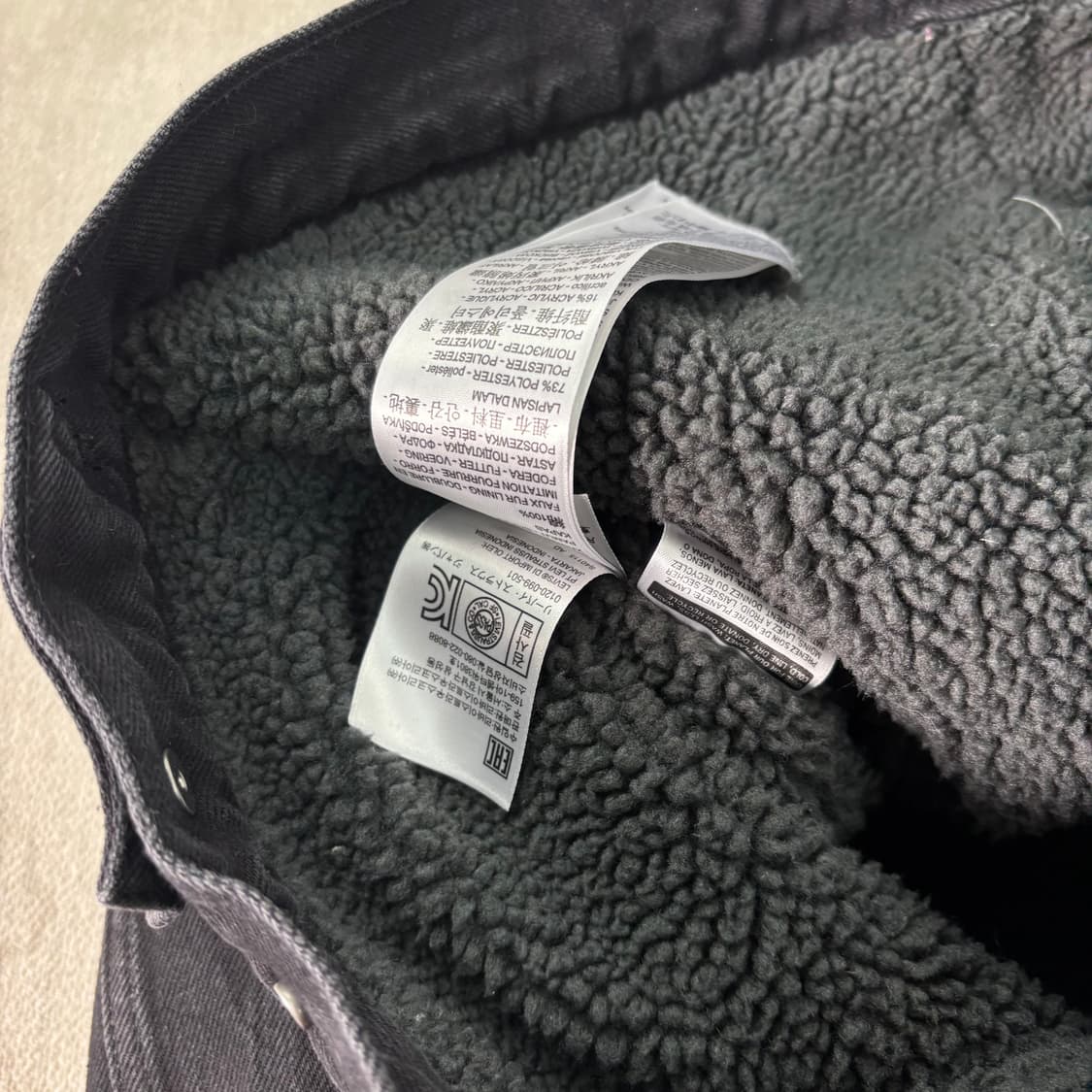 95 리바이스 흑청 데님 양털자켓  상품이미지5