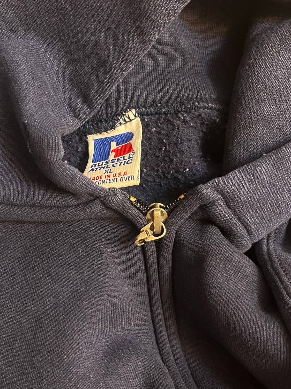 빈티지 USA 러셀 후드집업 XL 네이비 상품이미지5