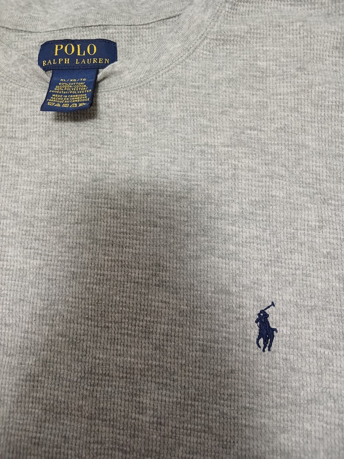 폴로 옅은 그레이 와플 롱슬리브  상품이미지2