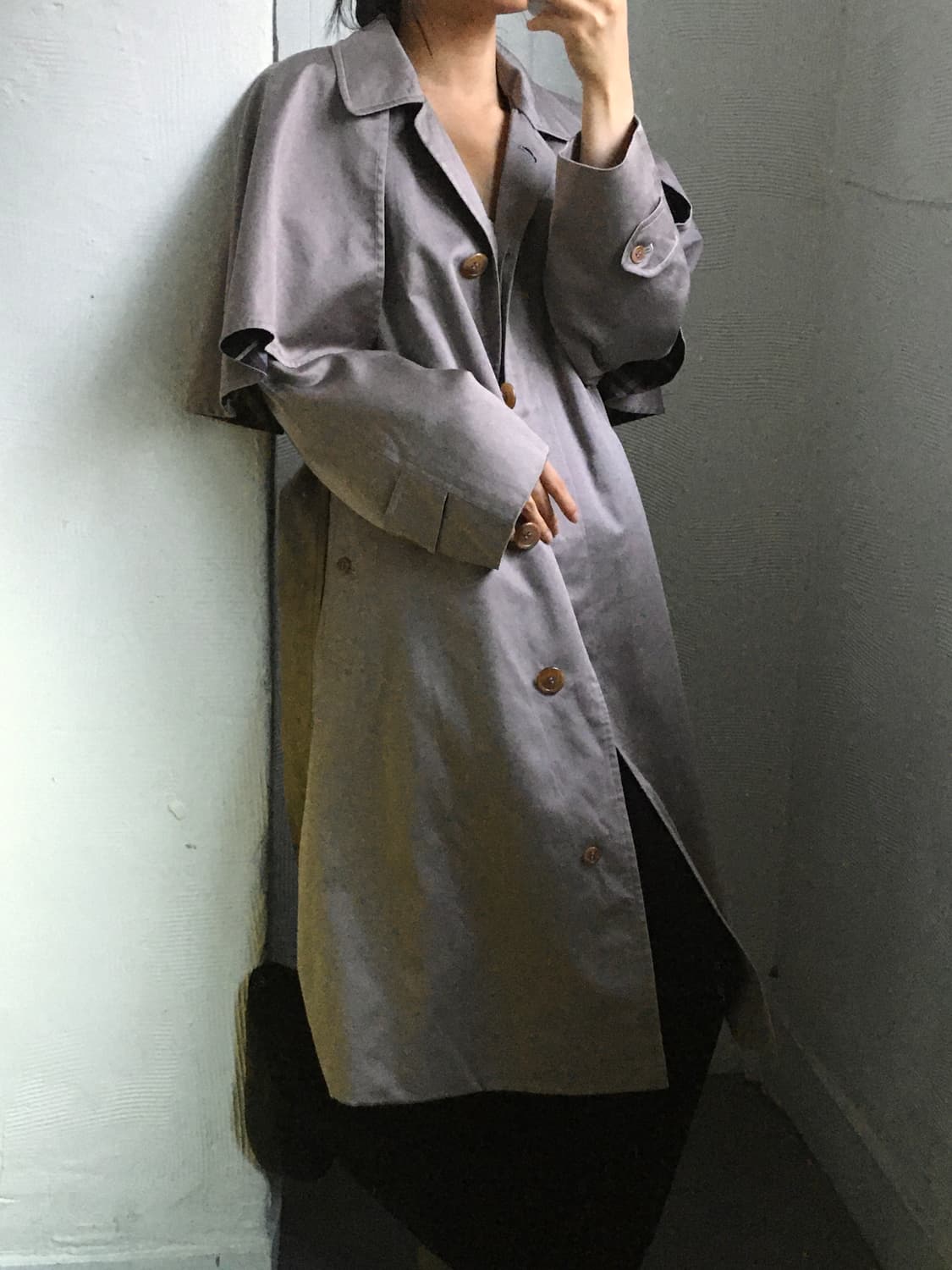 Burberry 버버리 퍼플베이지 케이프 코트 상품이미지2