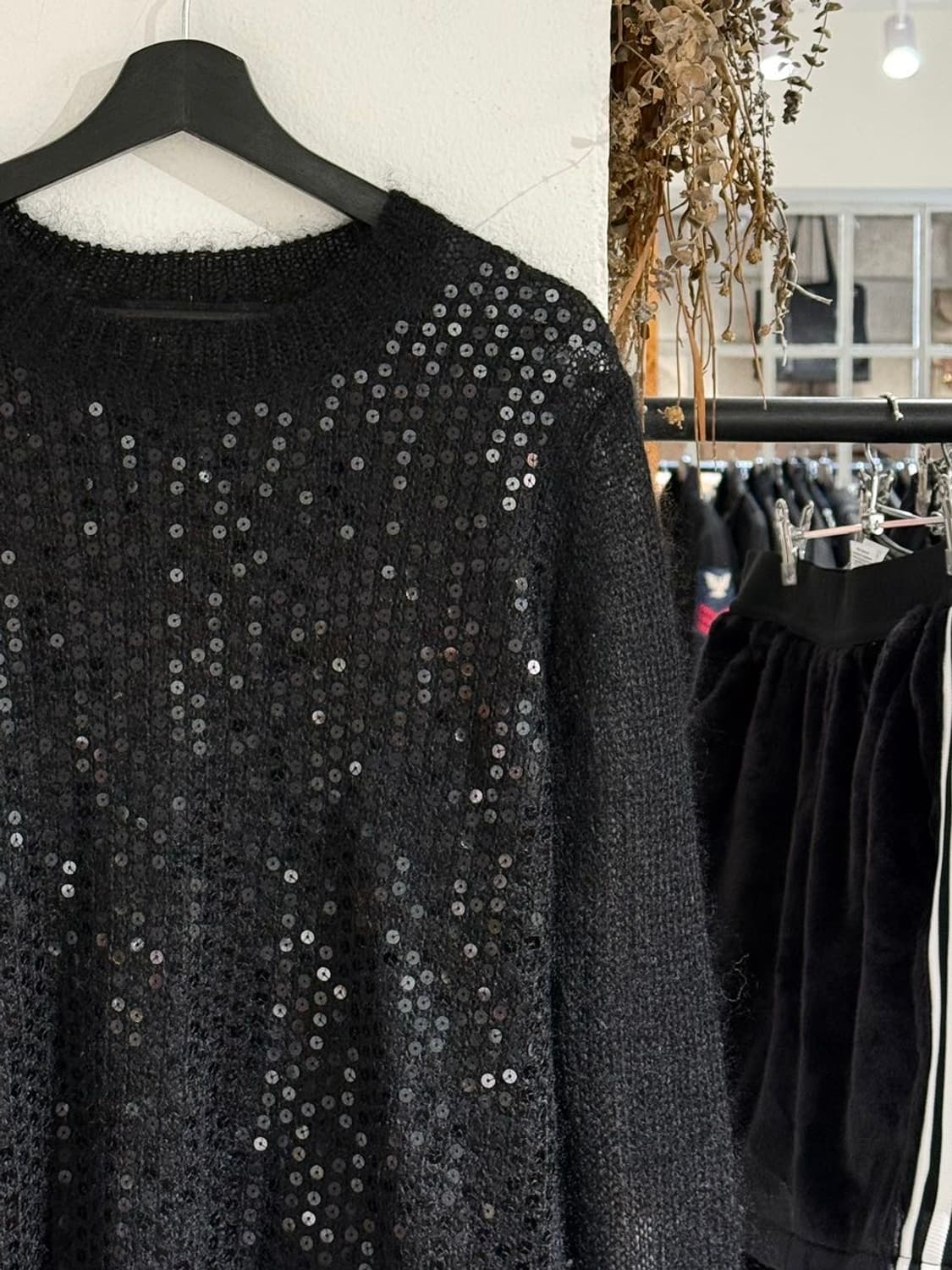 준야 와타나베 블랙 시퀸 니트 스웨터 상품이미지4