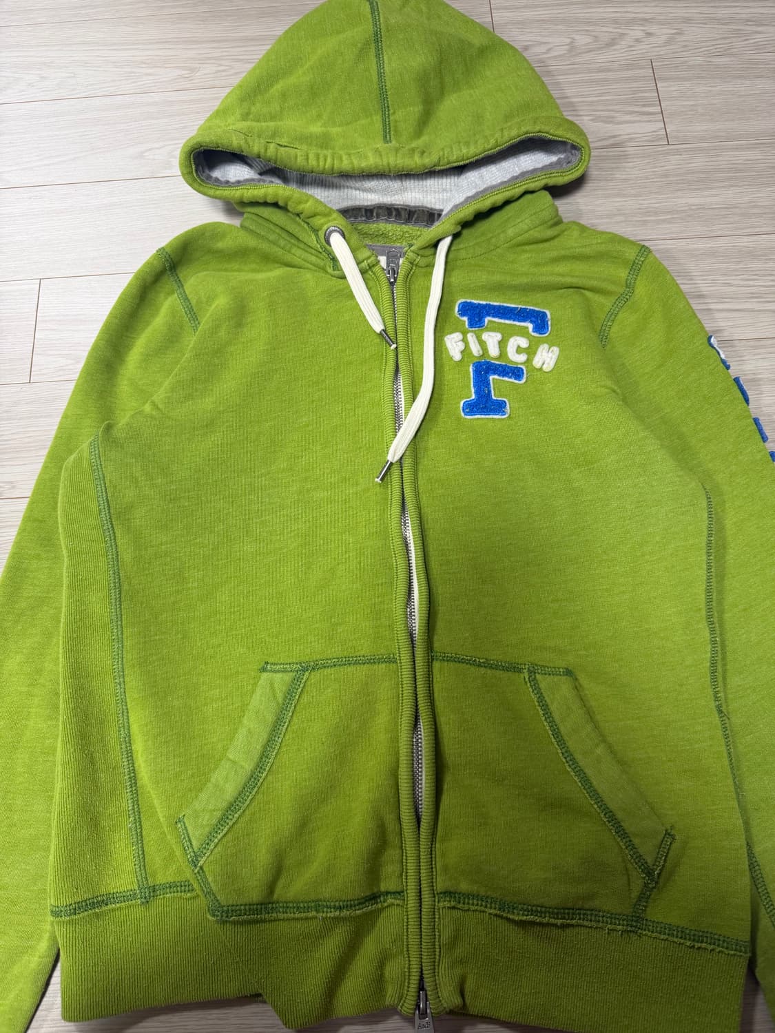 아베크롬비 연두 후드집업 L 상품이미지2